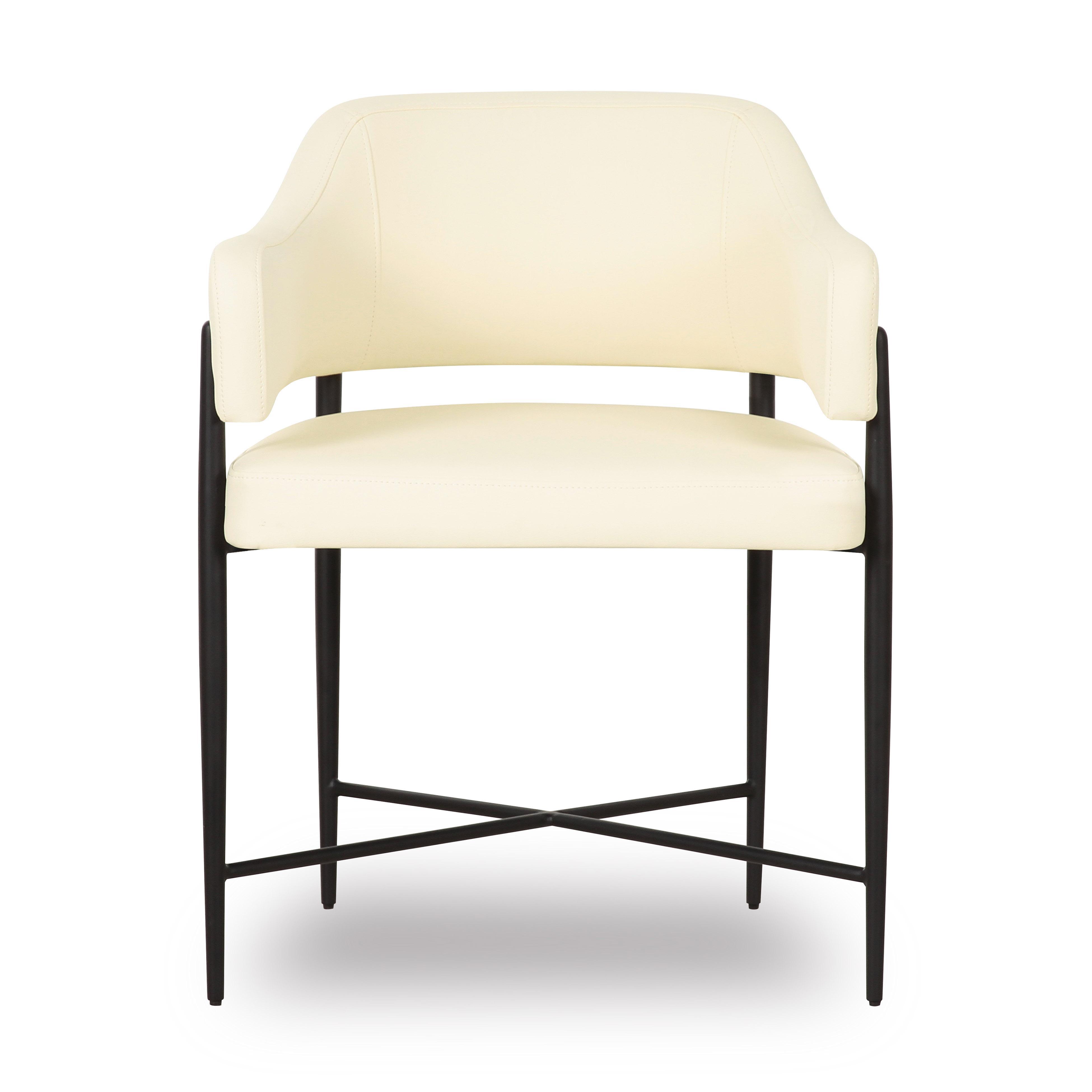 TOV Furniture Sezanne Dining Chair, Leather Cream, large