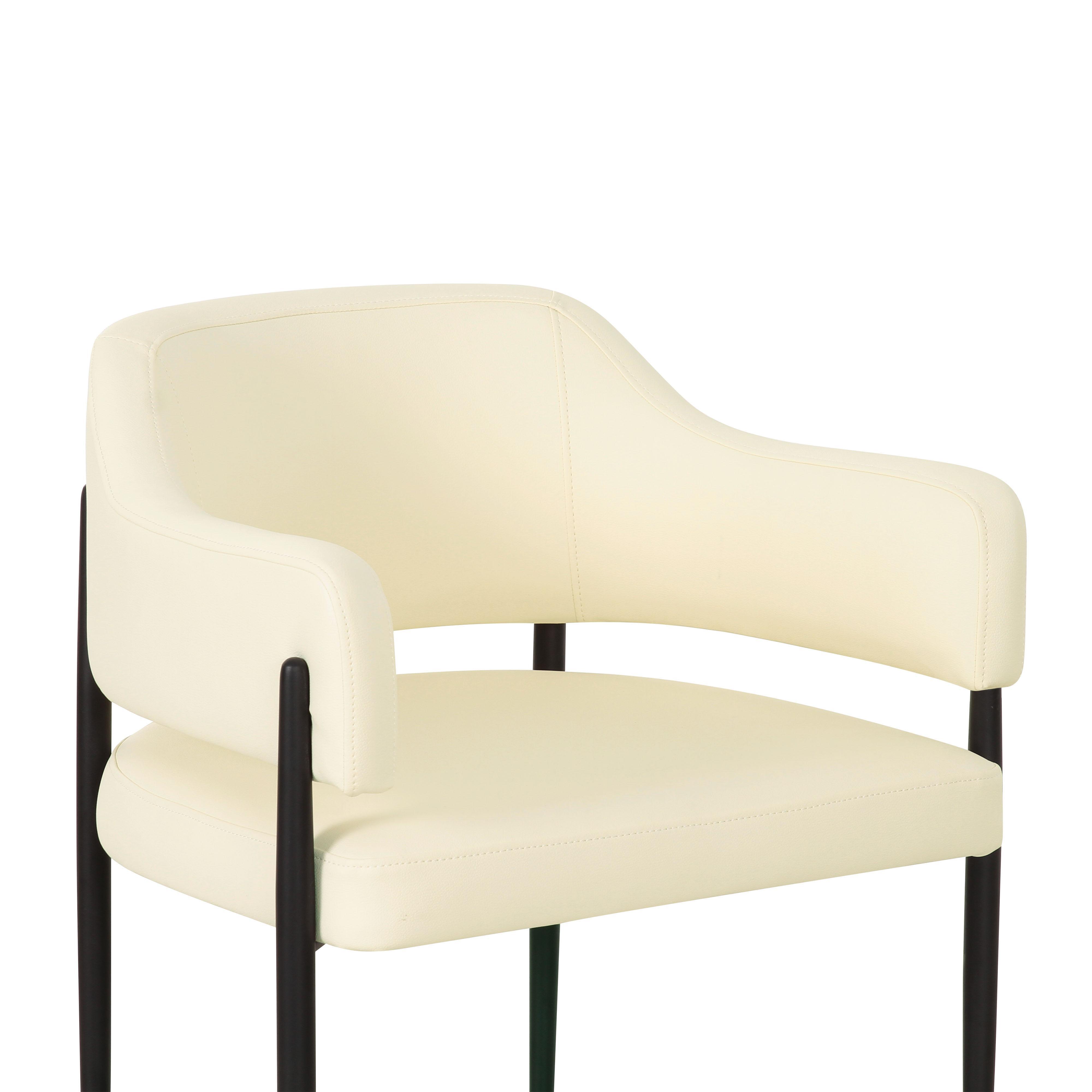 TOV Furniture Sezanne Dining Chair, Leather Cream, large