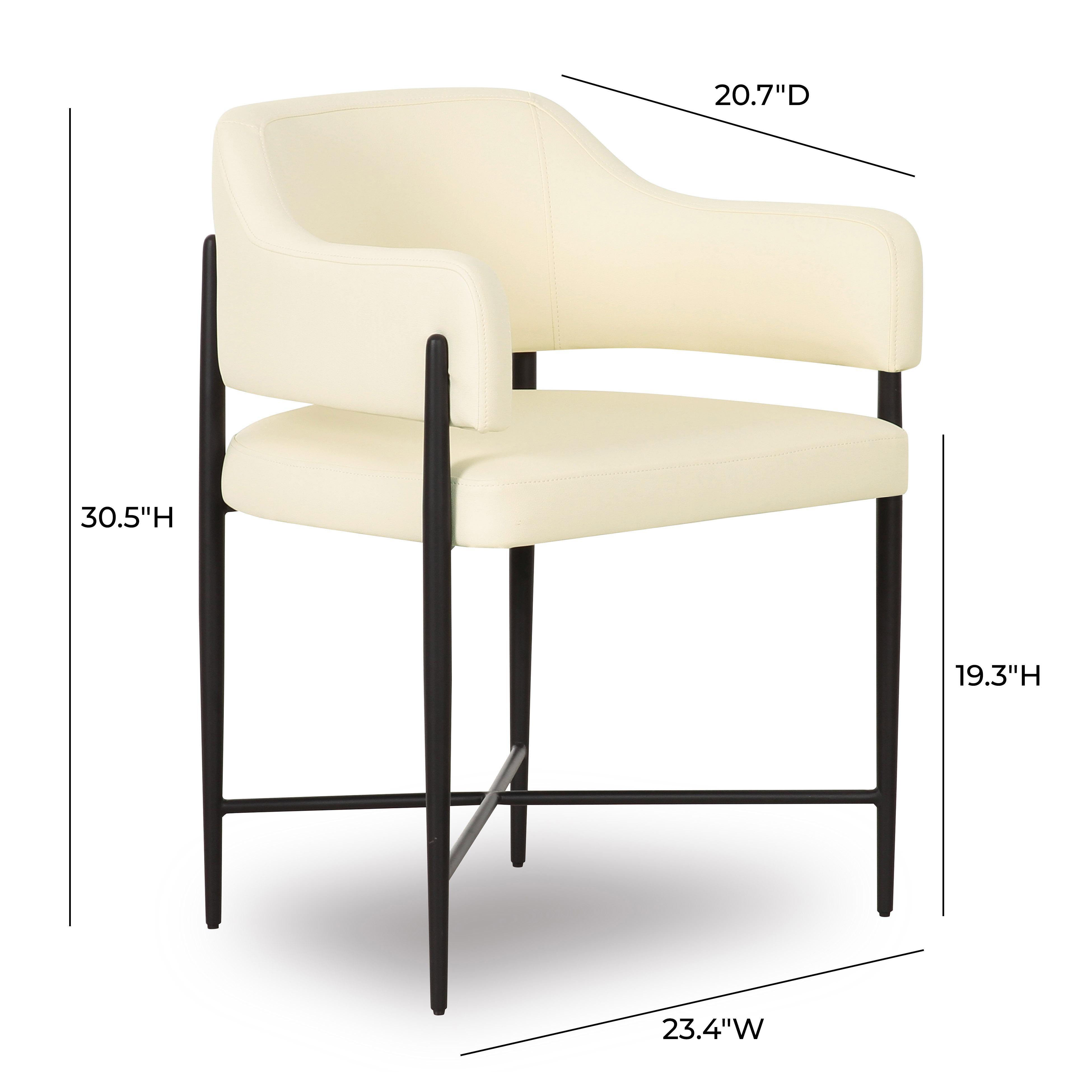 TOV Furniture Sezanne Dining Chair, Leather Cream, large
