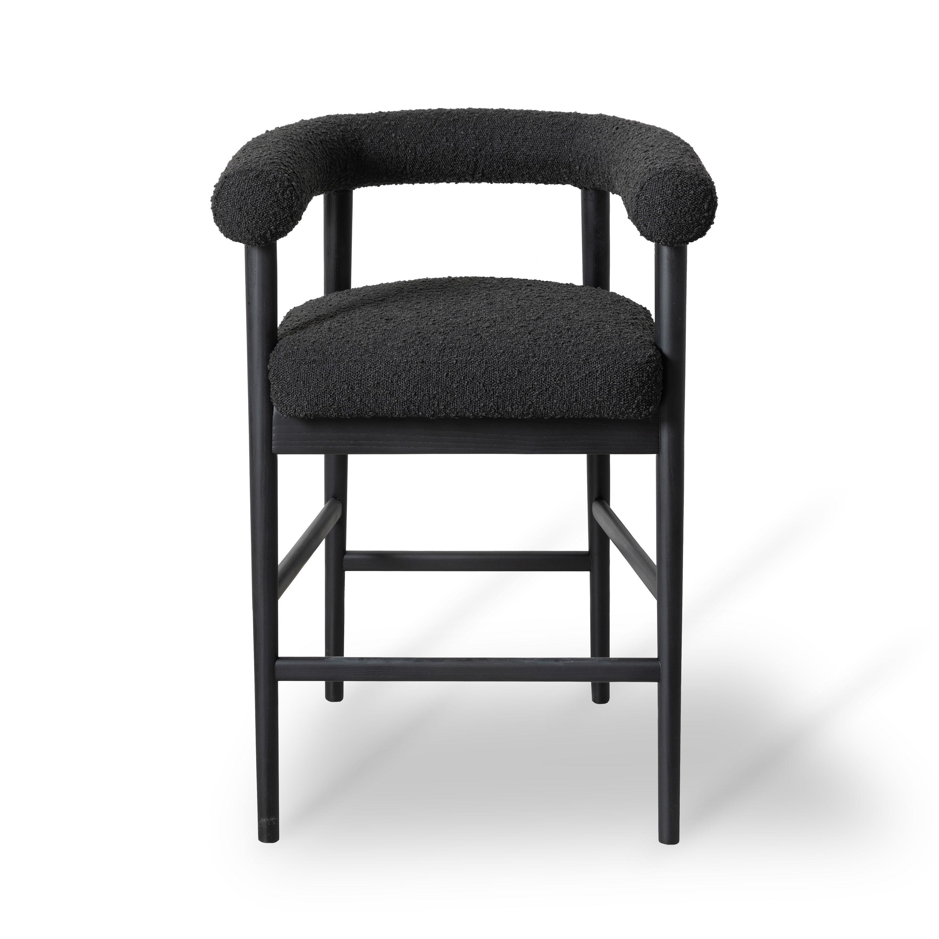 TOV Furniture Spara Counter Height Bar Stool, Black, large