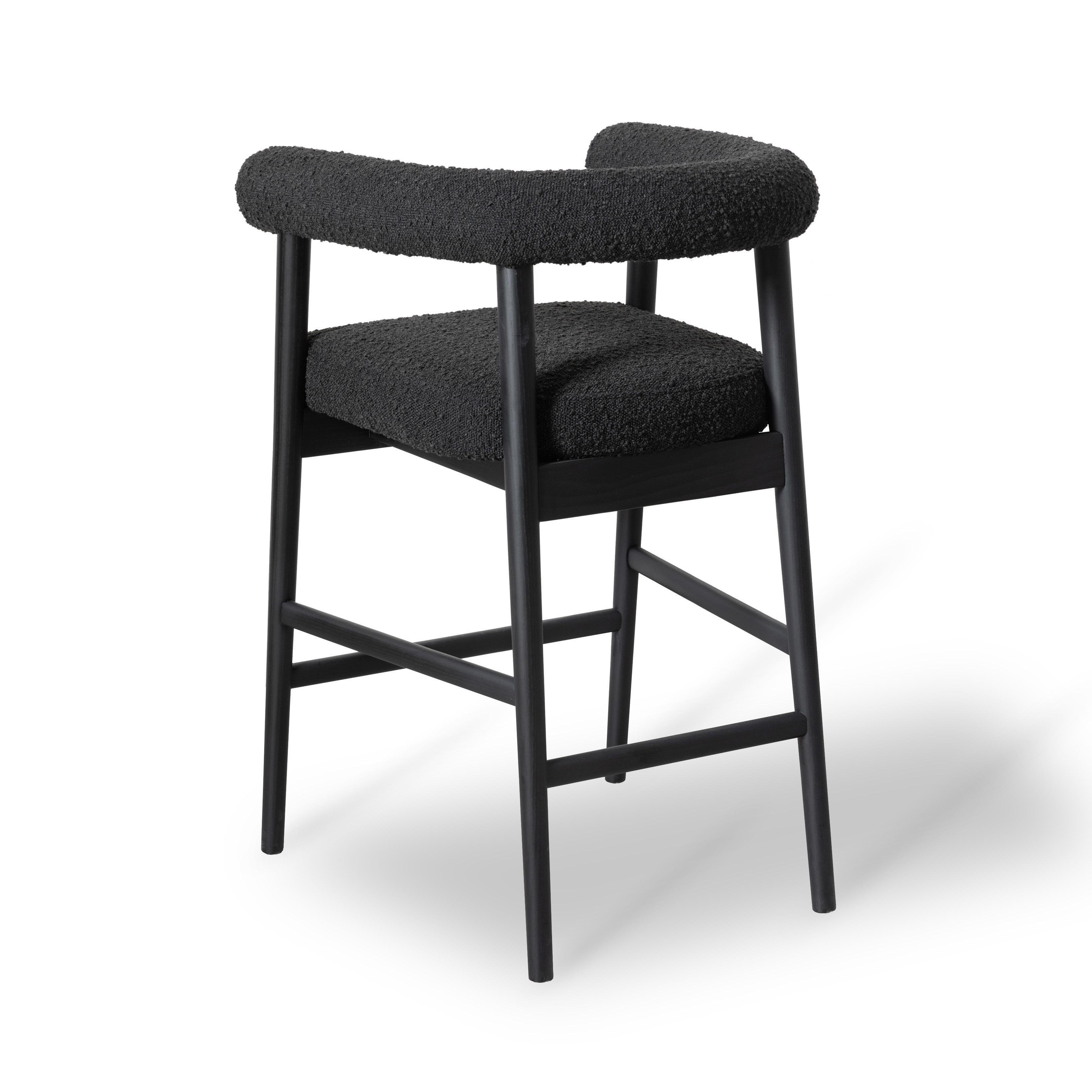TOV Furniture Spara Counter Height Bar Stool, Black, large