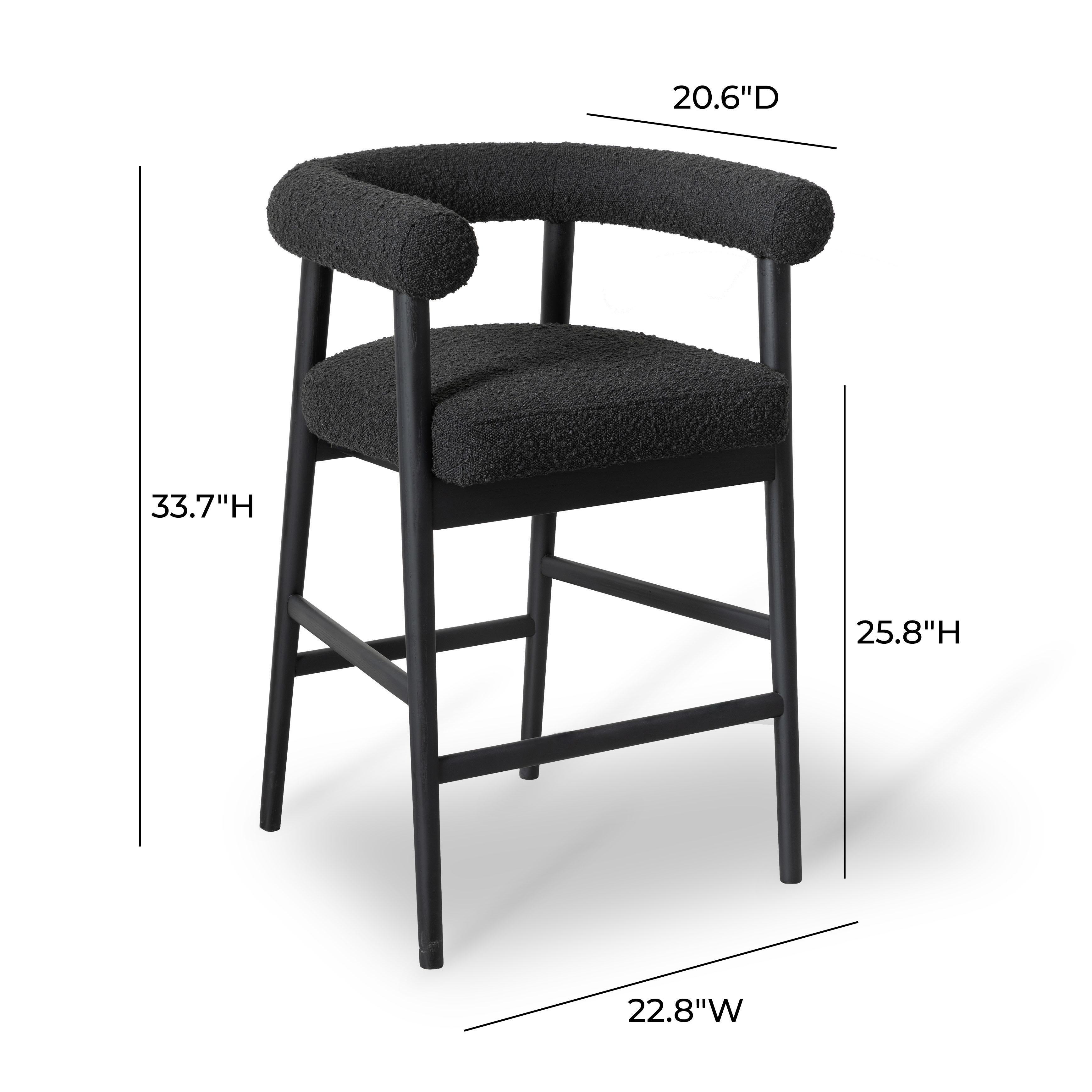TOV Furniture Spara Counter Height Bar Stool, Black, large