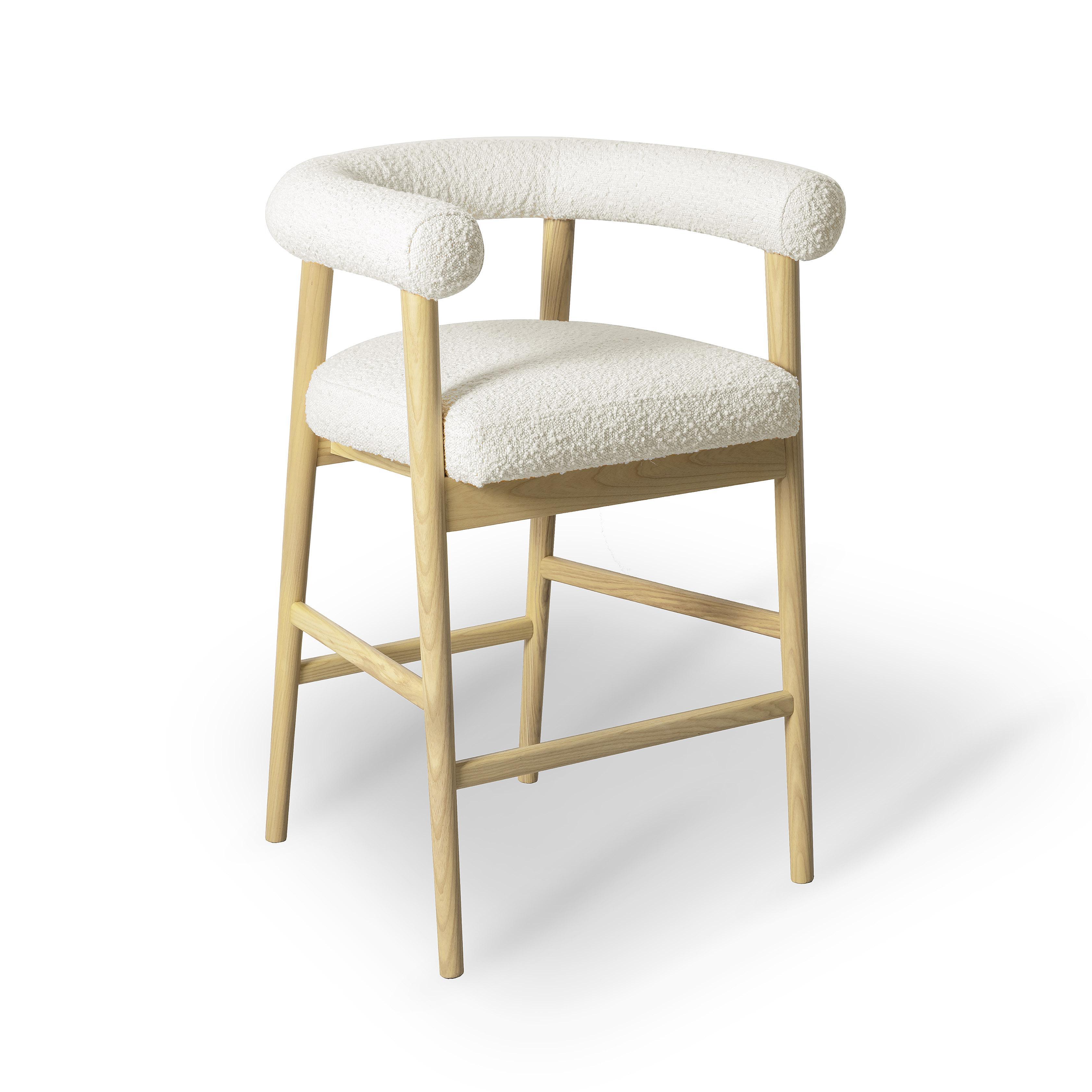 TOV Furniture Spara Counter Height Bar Stool, Cream, large