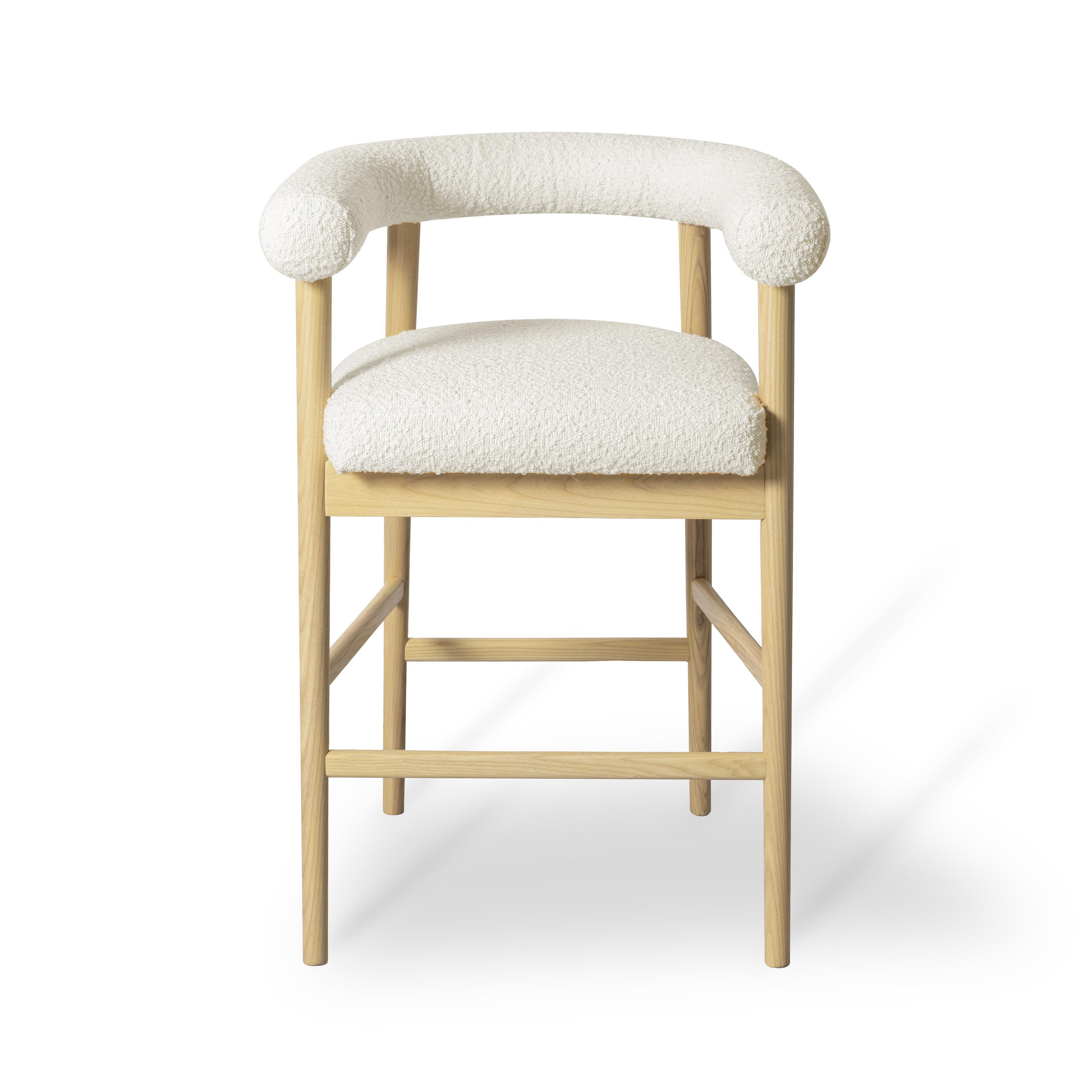 TOV Furniture Spara Counter Height Bar Stool, Cream, large