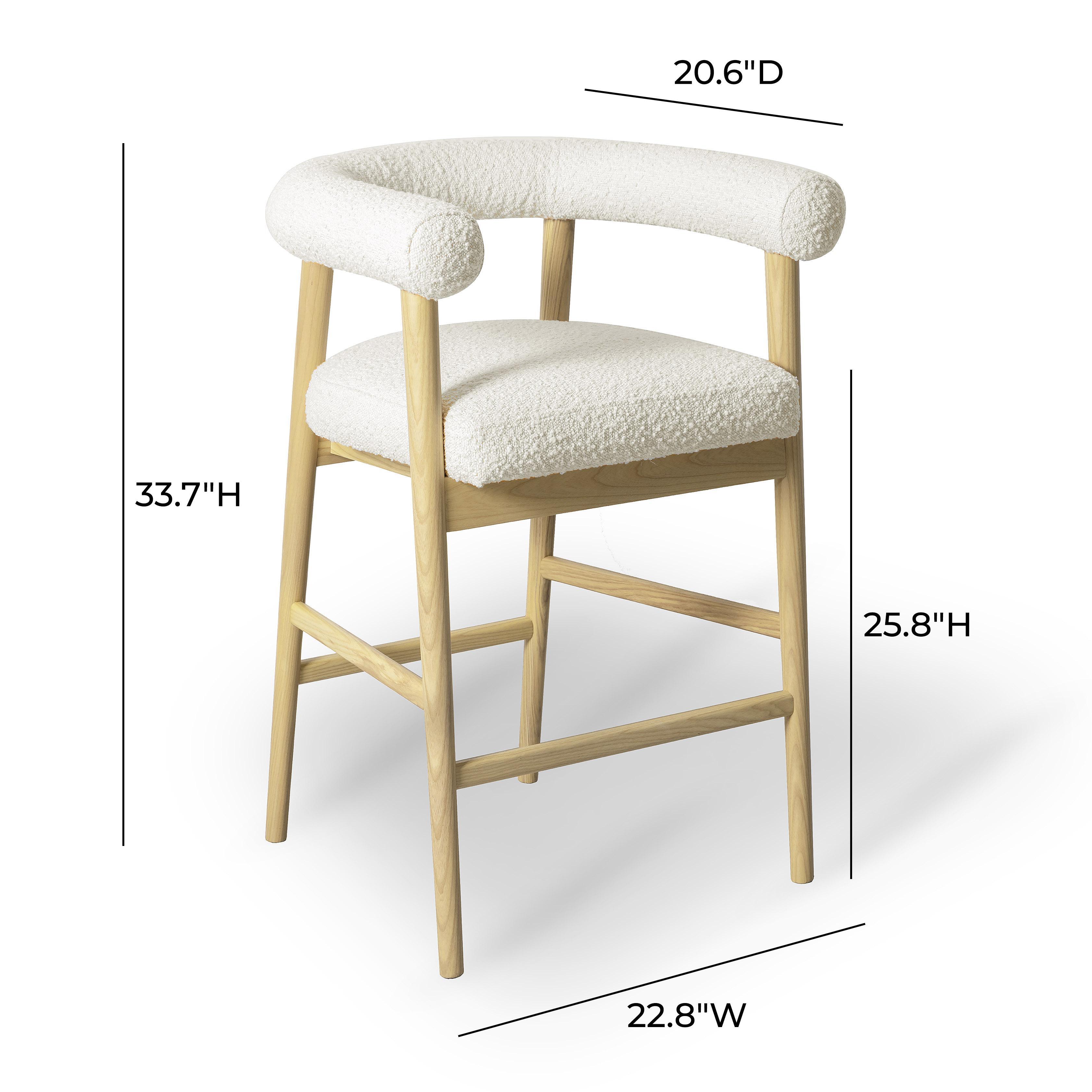 TOV Furniture Spara Counter Height Bar Stool, Cream, large