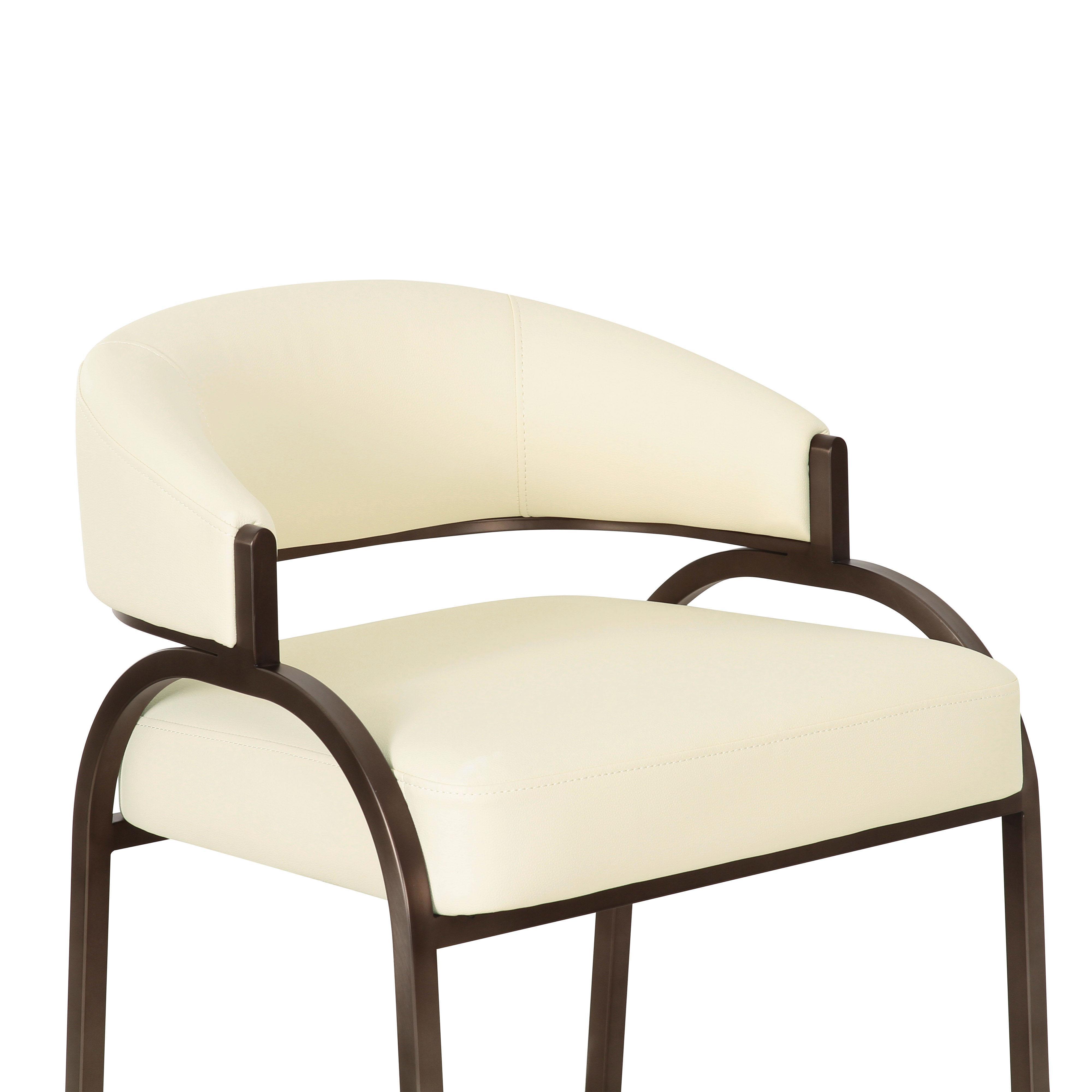TOV Furniture Tatum Counter Height Bar Stool, Leather Cream, large