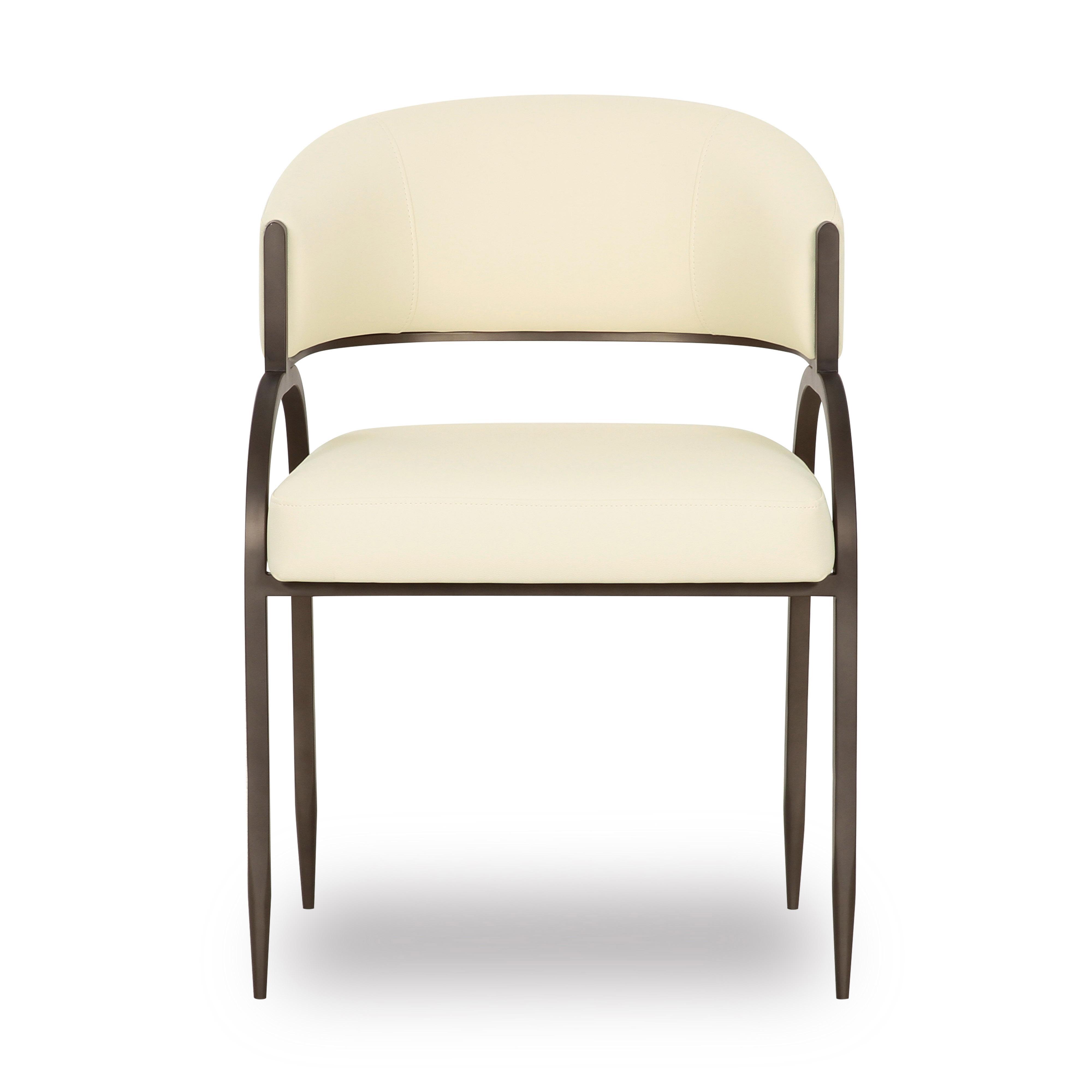 TOV Furniture Tatum Dining Chair, Leather Cream, large