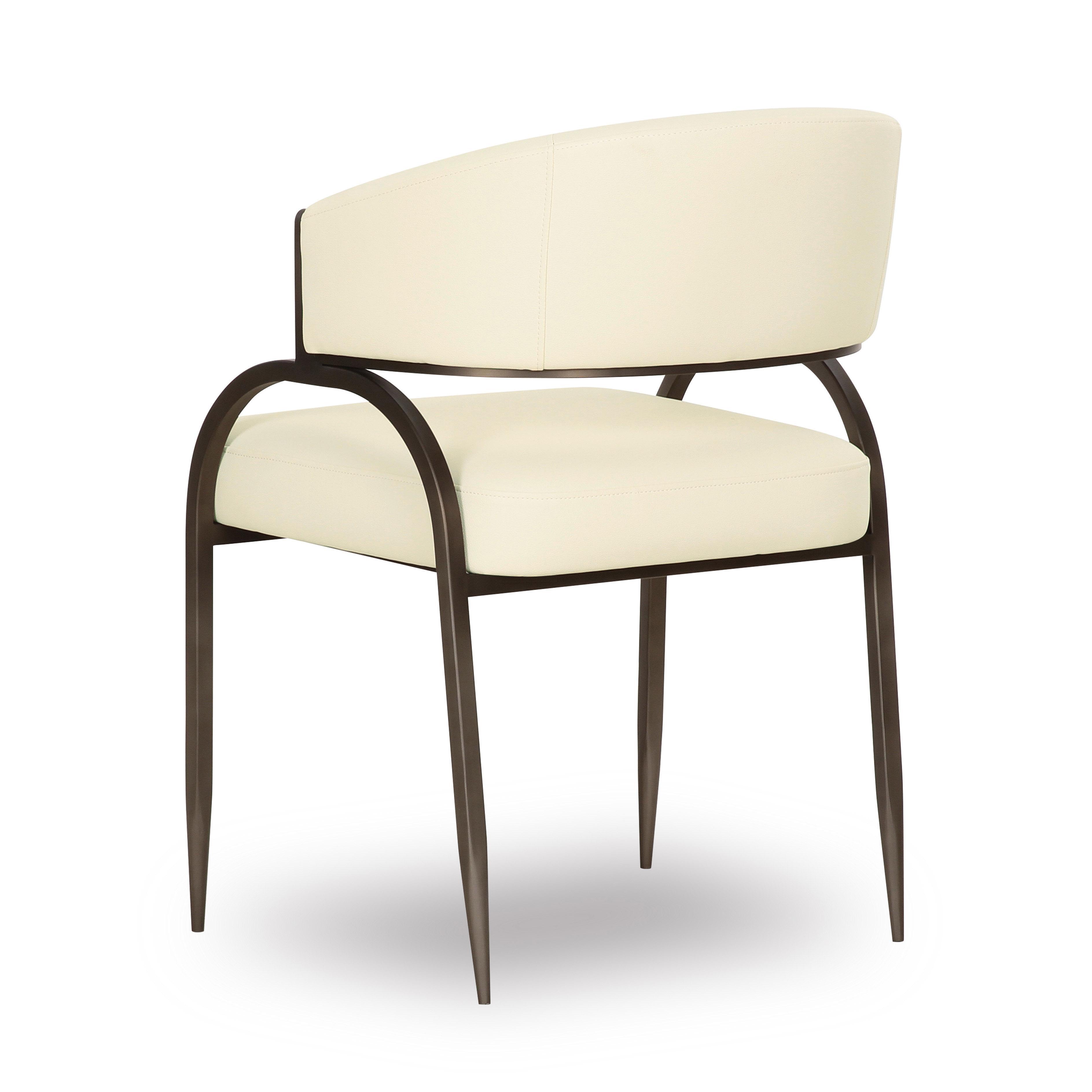 TOV Furniture Tatum Dining Chair, Leather Cream, large