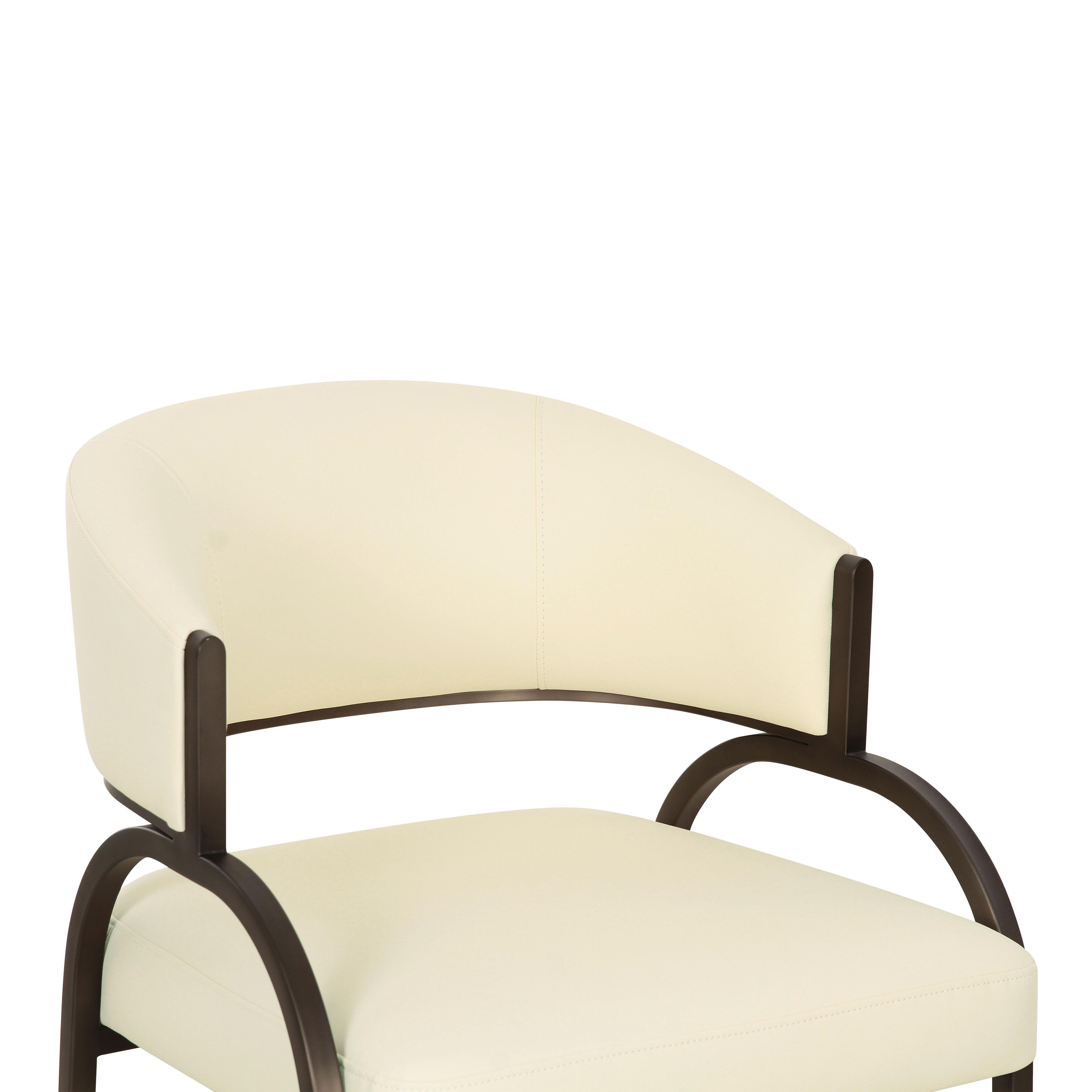 TOV Furniture Tatum Dining Chair, Leather Cream, large