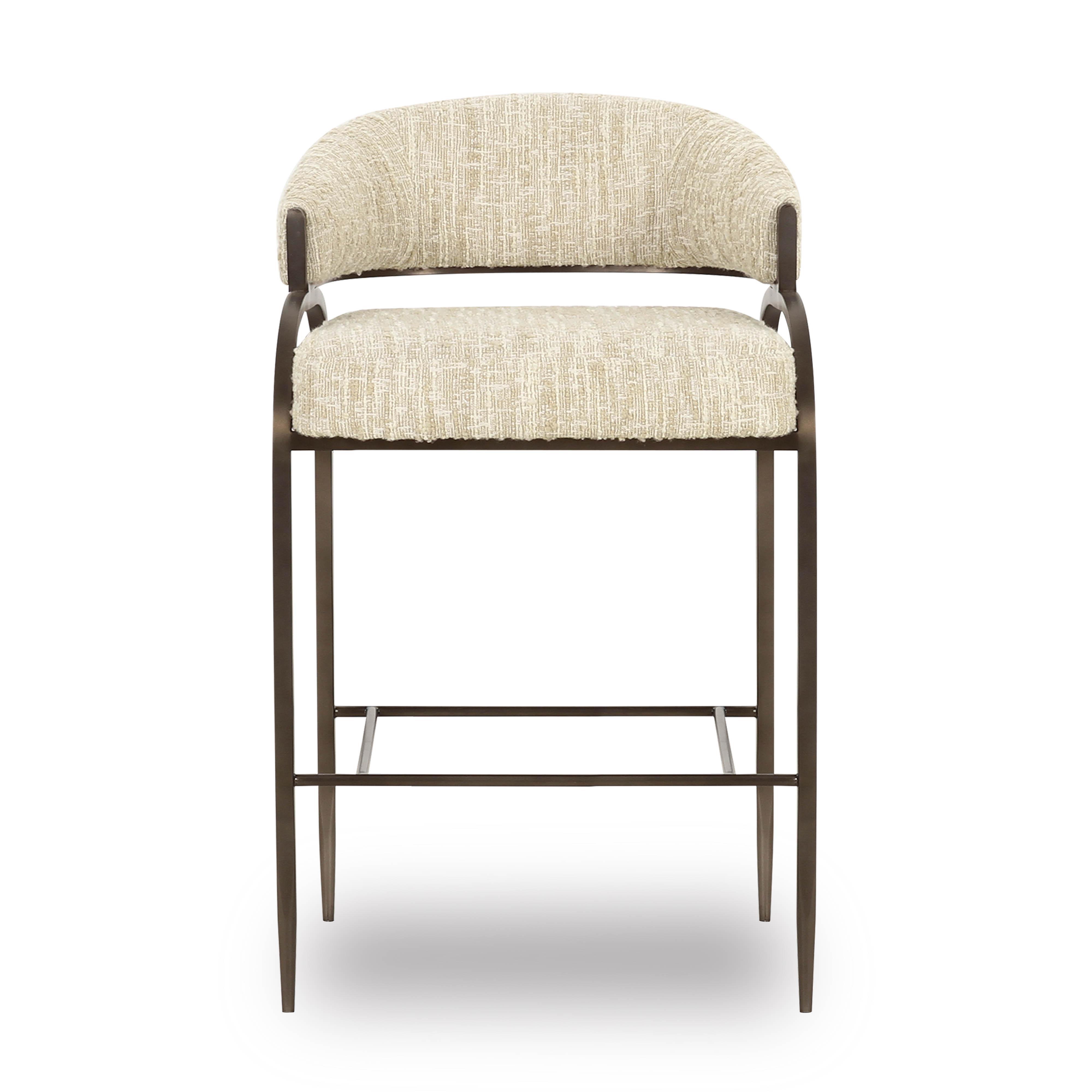 TOV Furniture Tatum Counter Height Bar Stool, Cream, large
