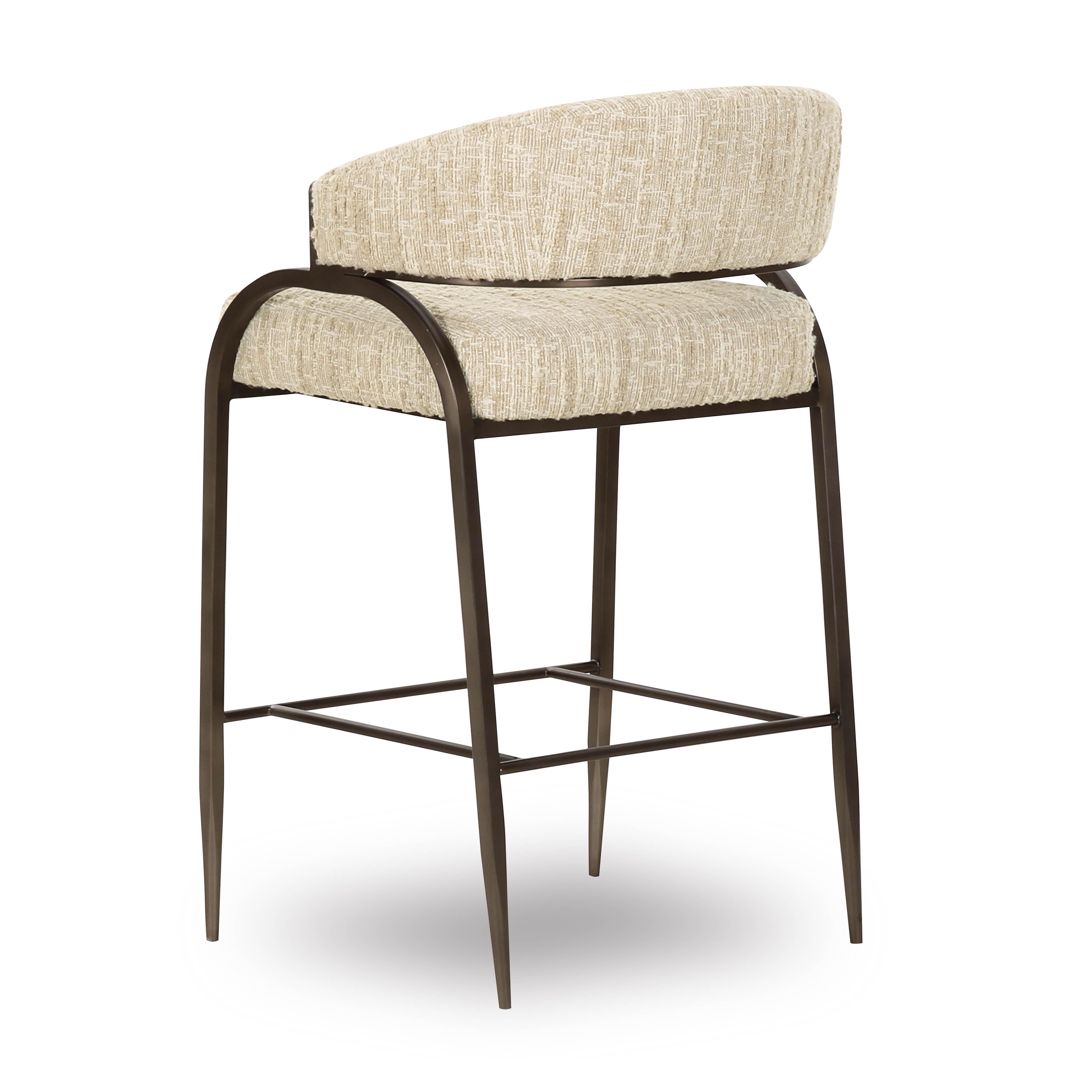 TOV Furniture Tatum Counter Height Bar Stool, Cream, large