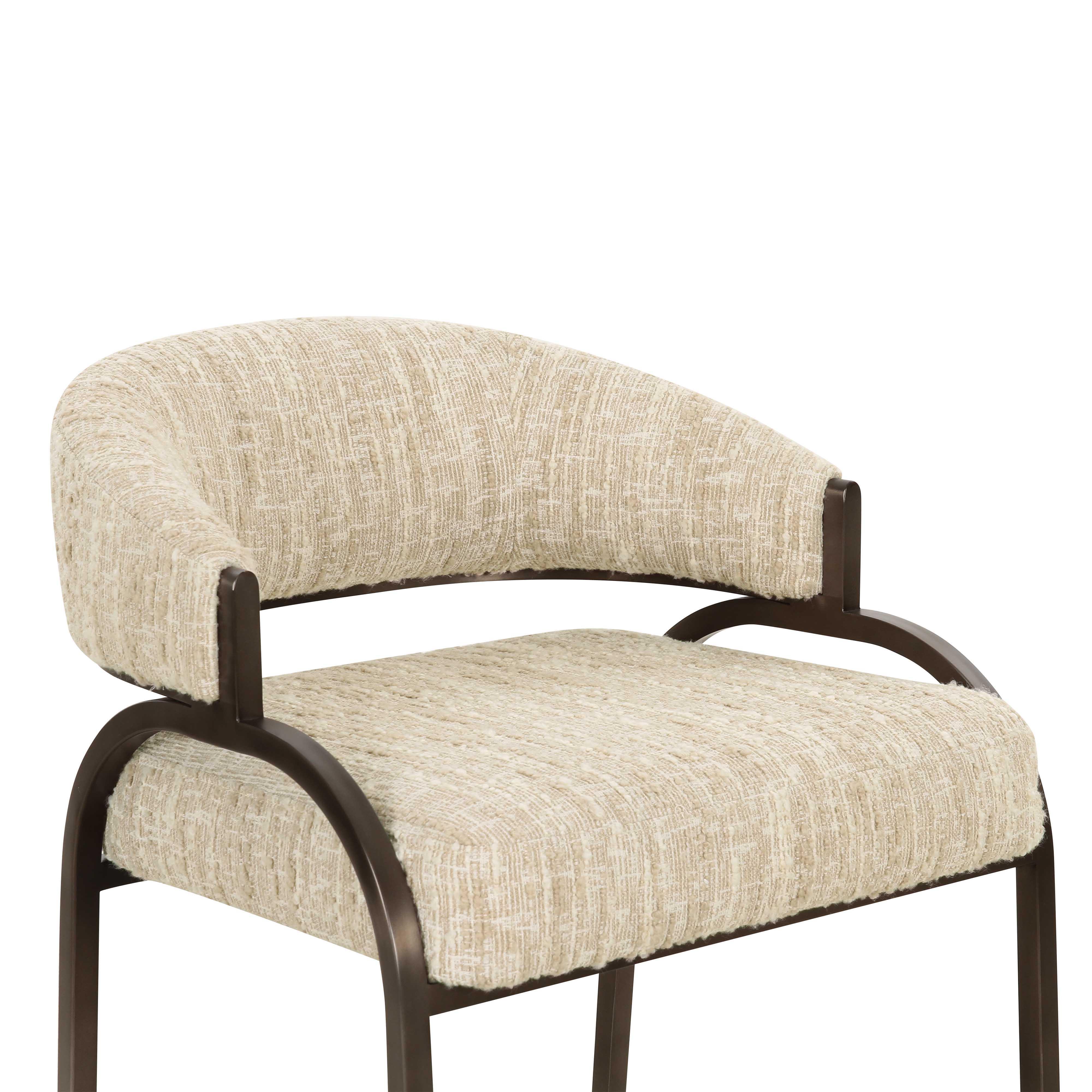 TOV Furniture Tatum Counter Height Bar Stool, Cream, large