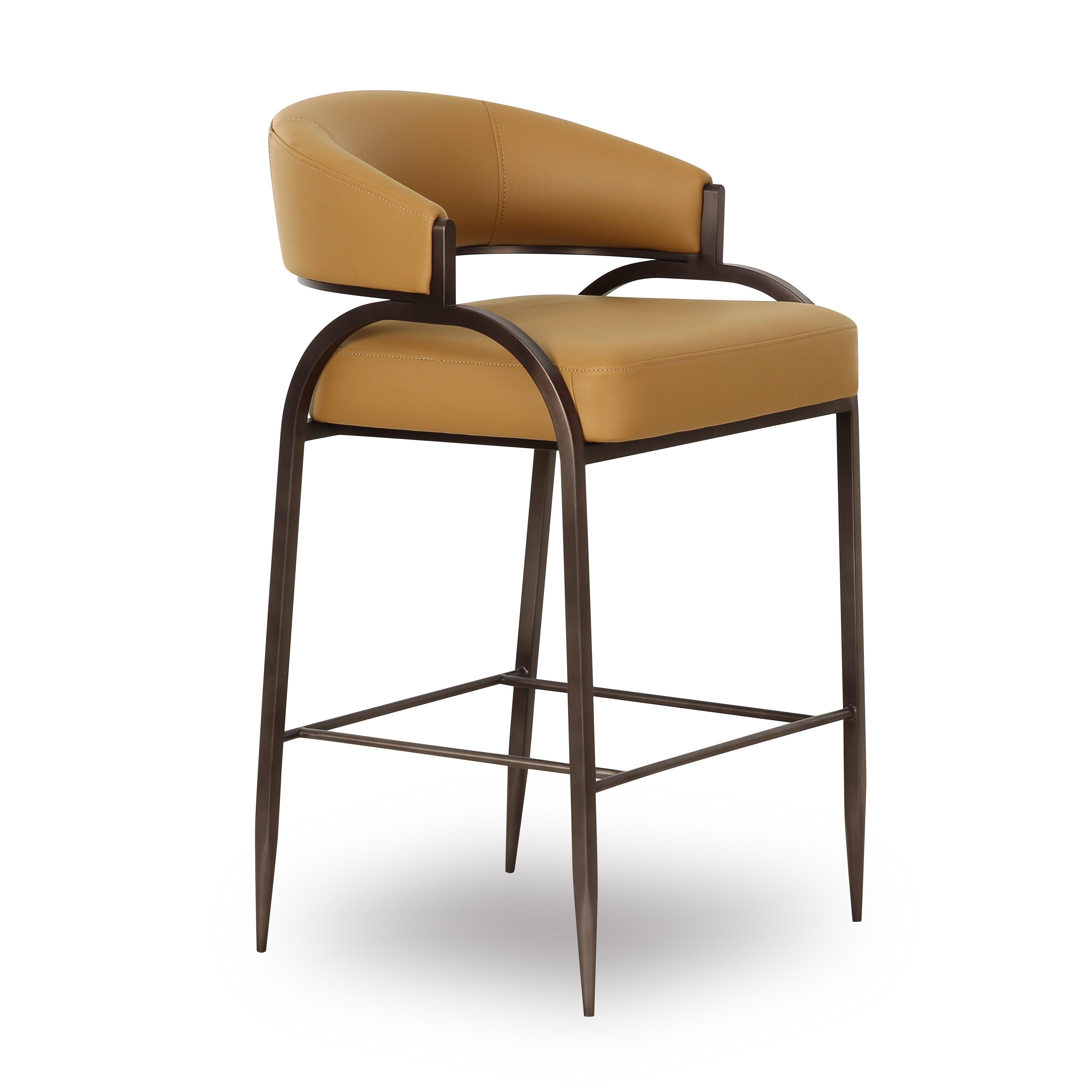 TOV Furniture Tatum Counter Height Bar Stool, Tan, large