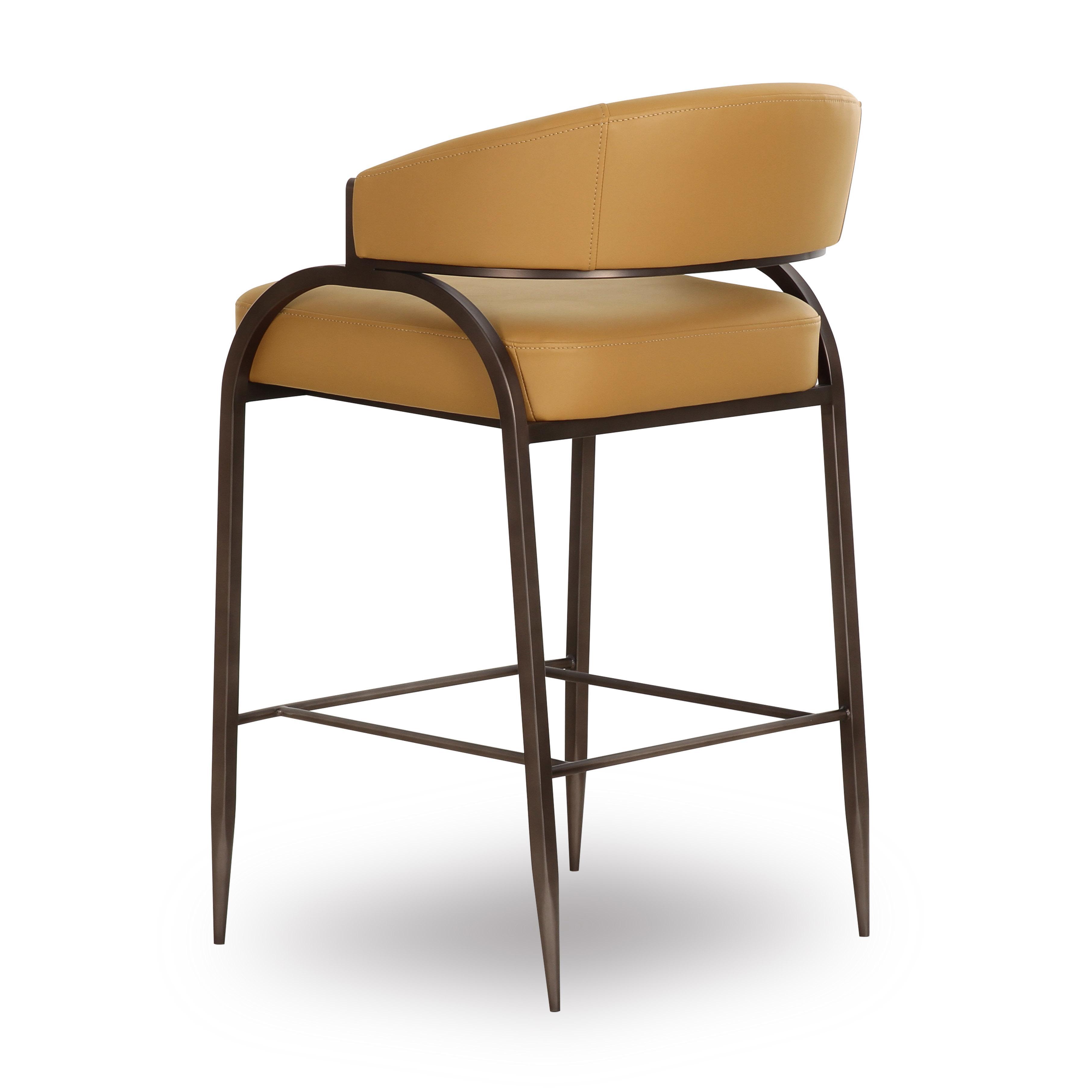 TOV Furniture Tatum Counter Height Bar Stool, Tan, large
