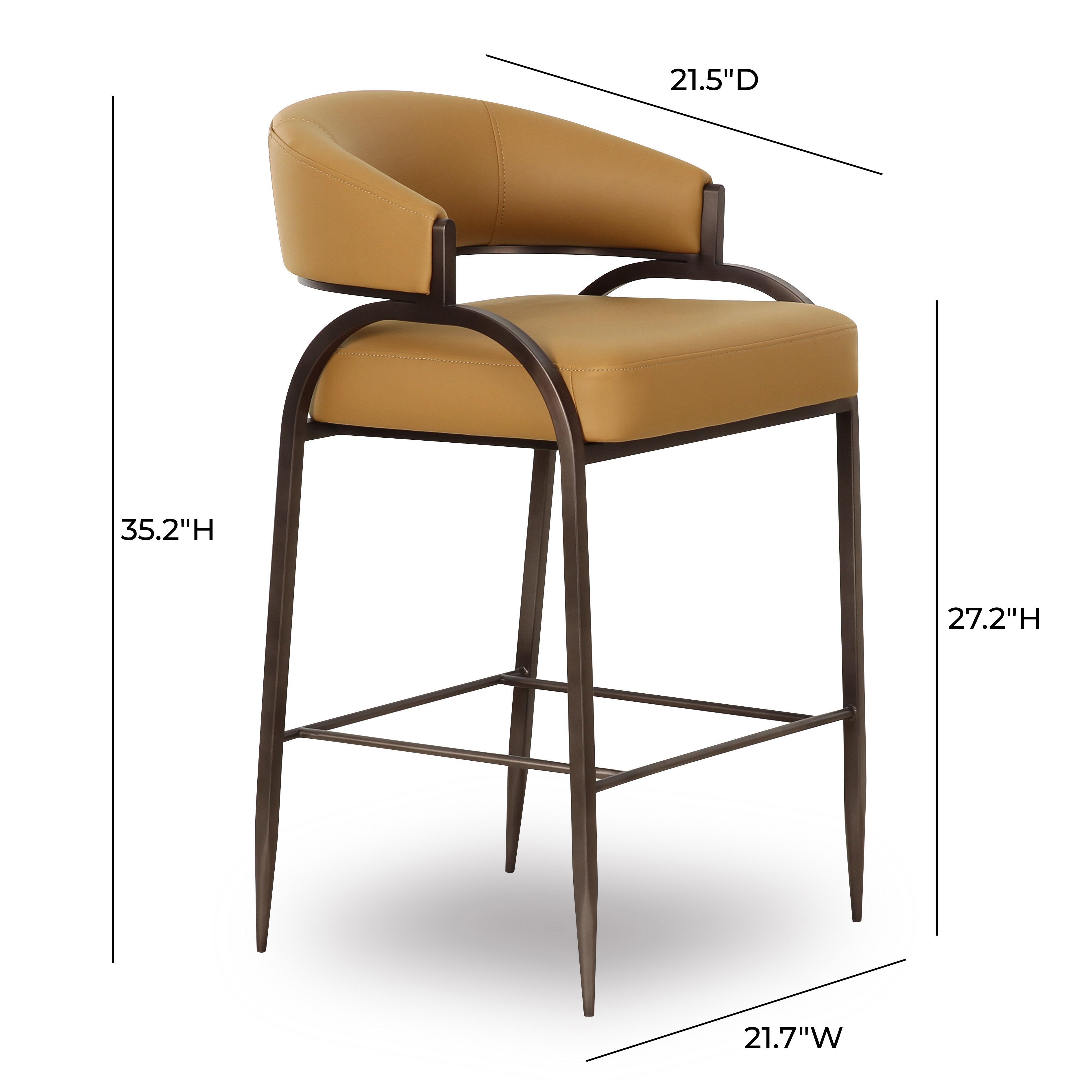 TOV Furniture Tatum Counter Height Bar Stool, Tan, large