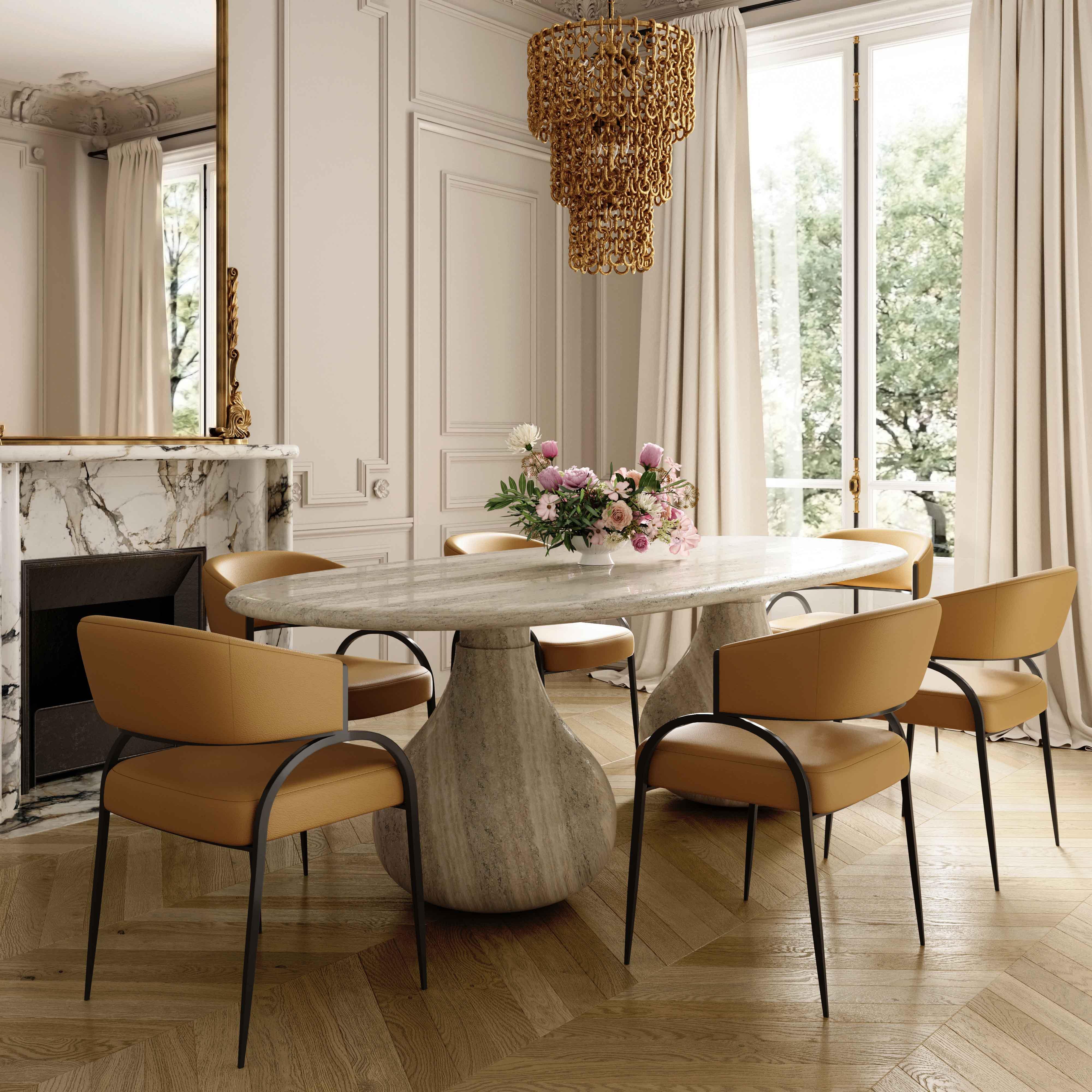 TOV Furniture Tatum Dining Chair, Tan, rollover