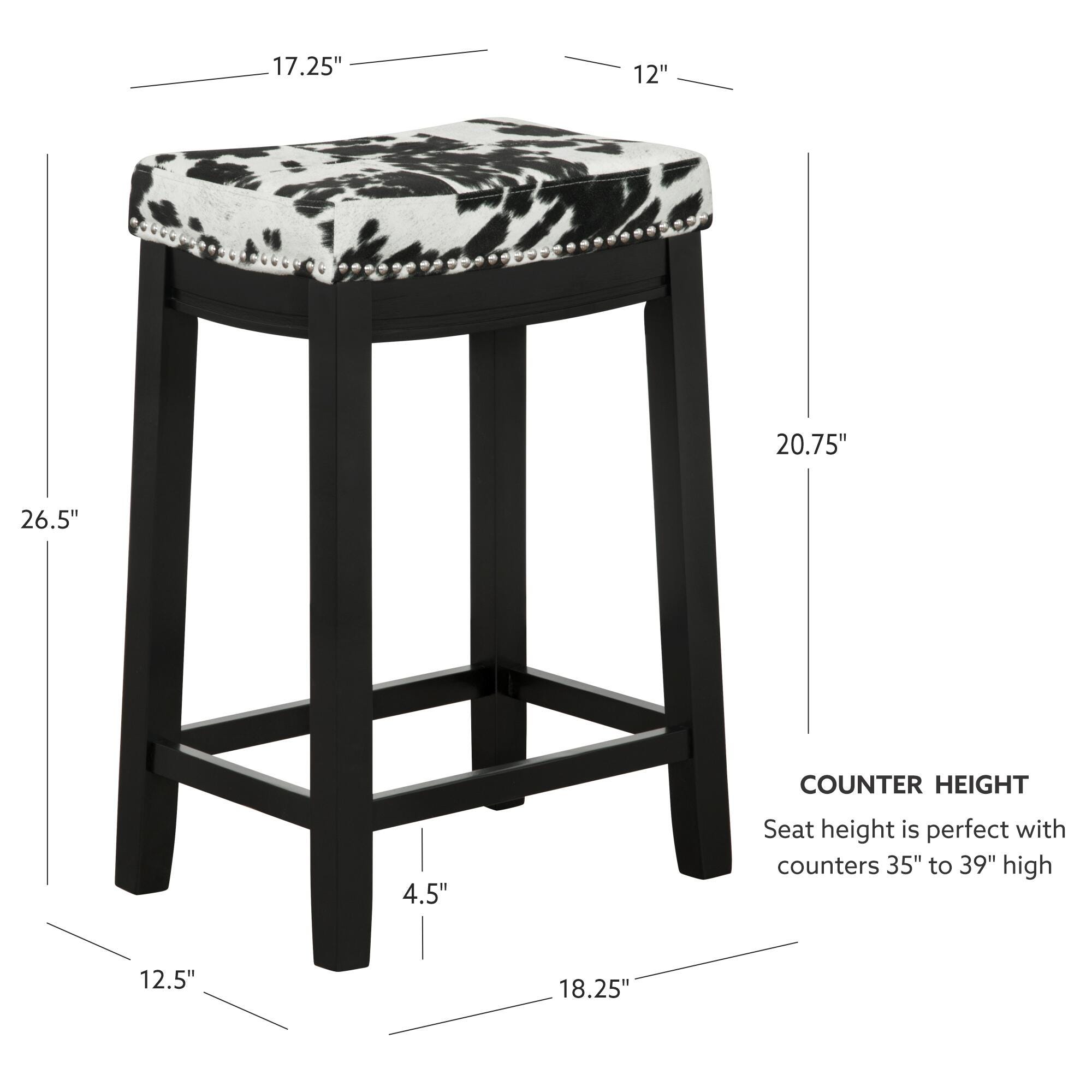 Linon Claridge Counter Height Bar Stool, Black, large