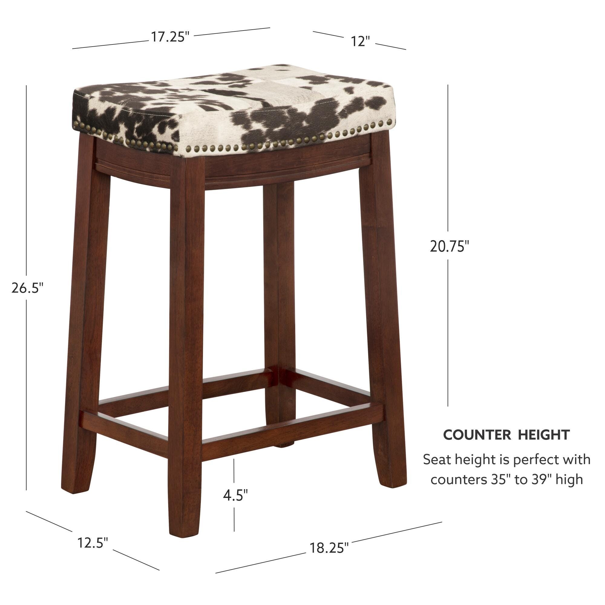 Linon Claridge Counter Height Bar Stool, Brown, large