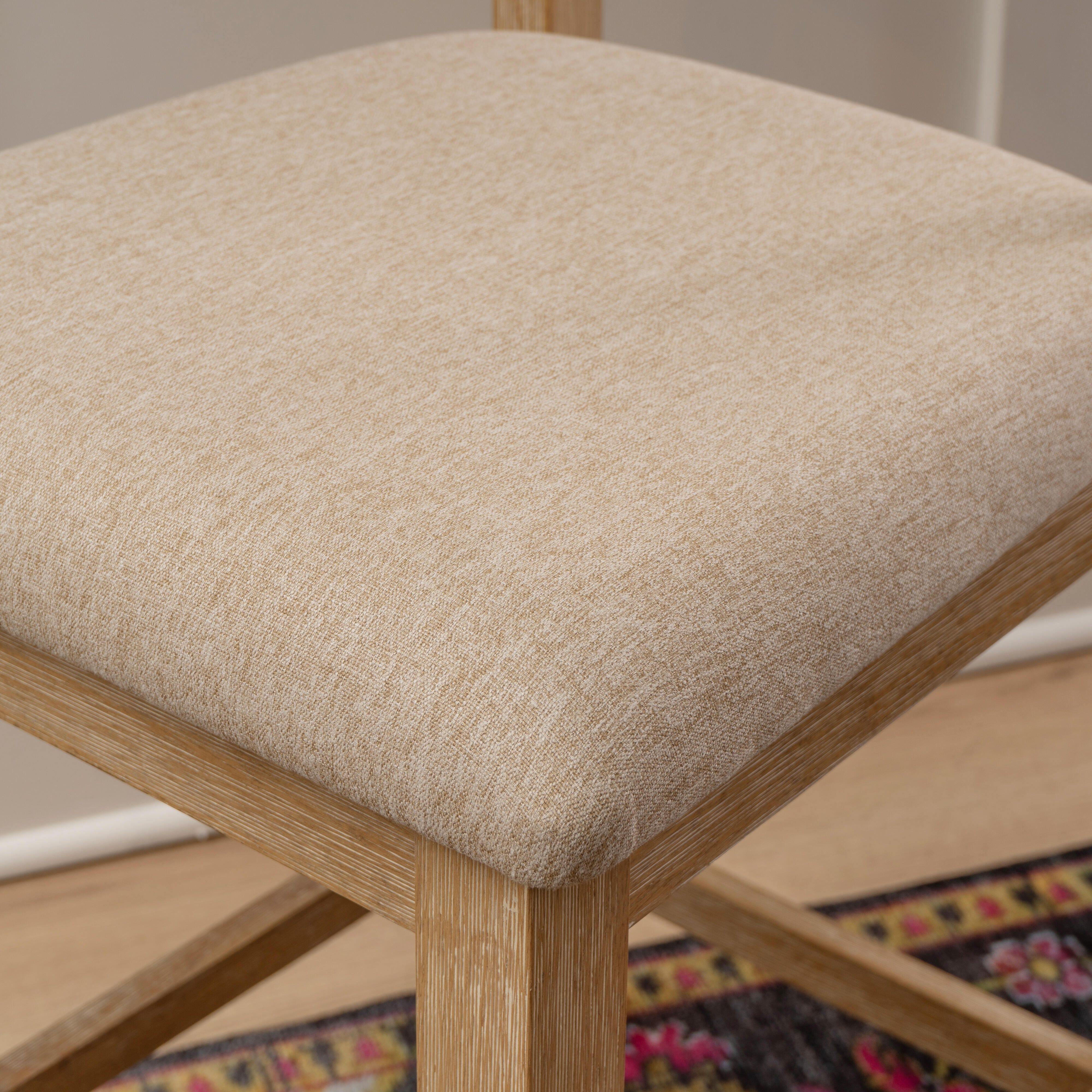 Linon Devin Counter Height Bar Stool (Set of 2), Natural, large