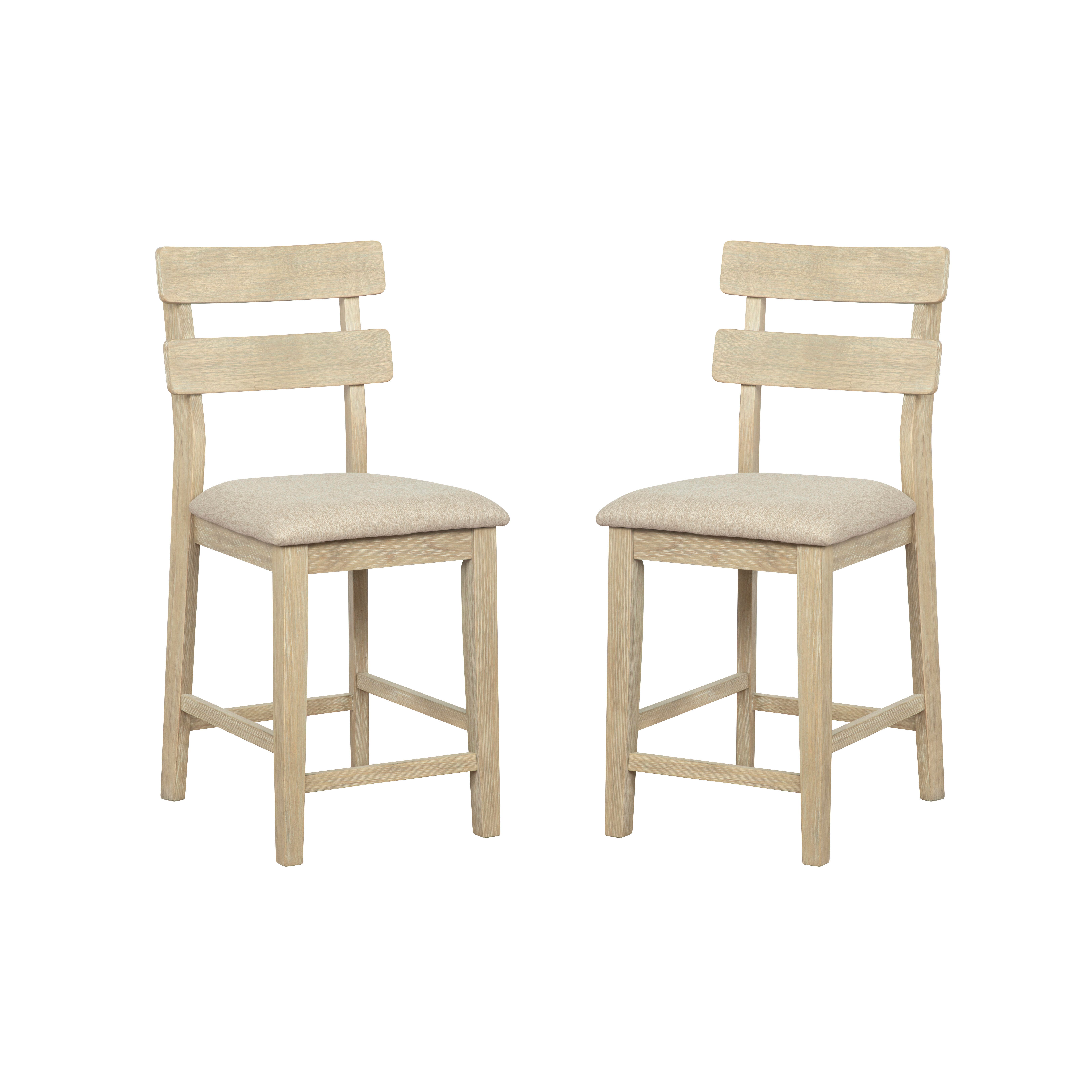 Linon Devin Counter Height Bar Stool (Set of 2), Natural, large