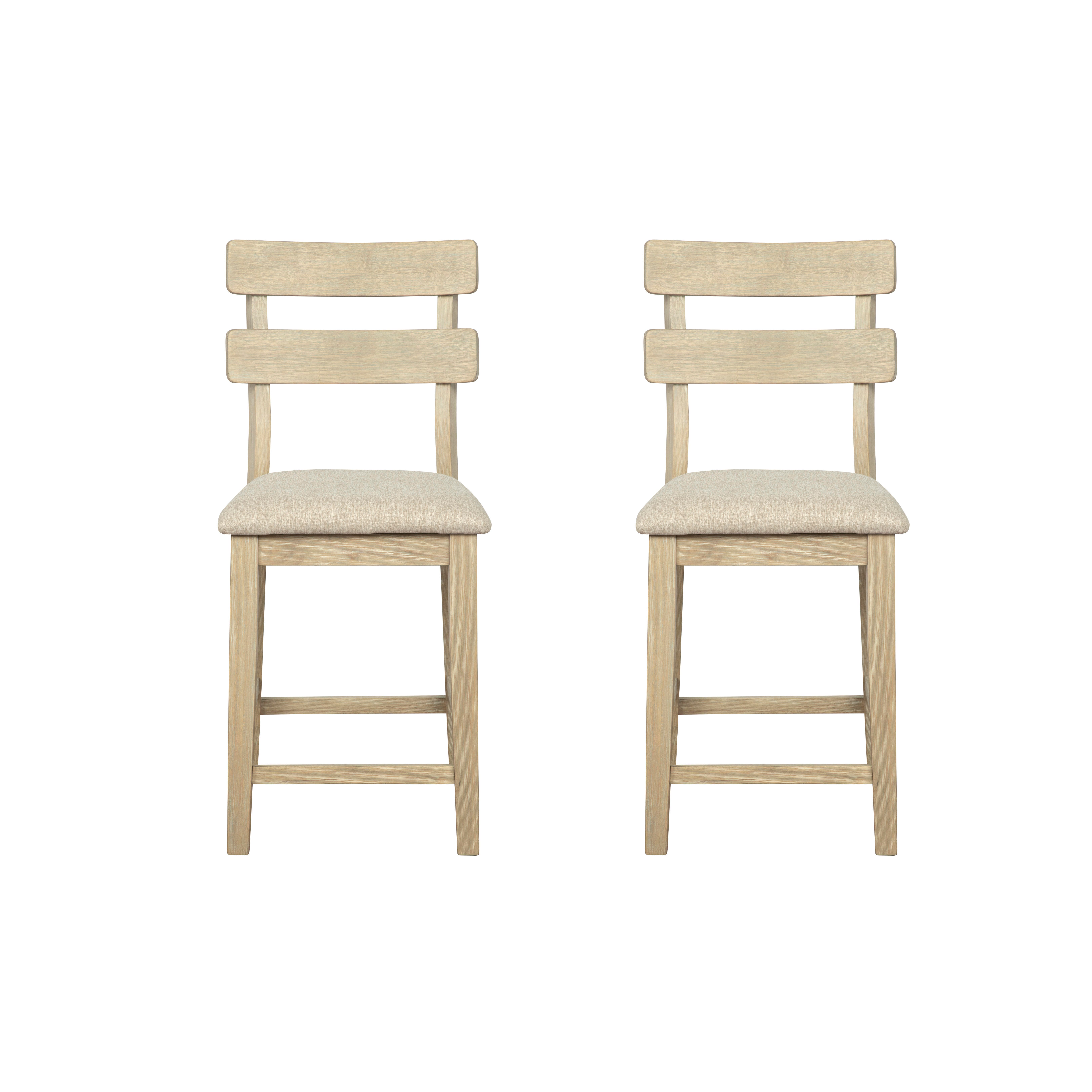 Linon Devin Counter Height Bar Stool (Set of 2), Natural, large