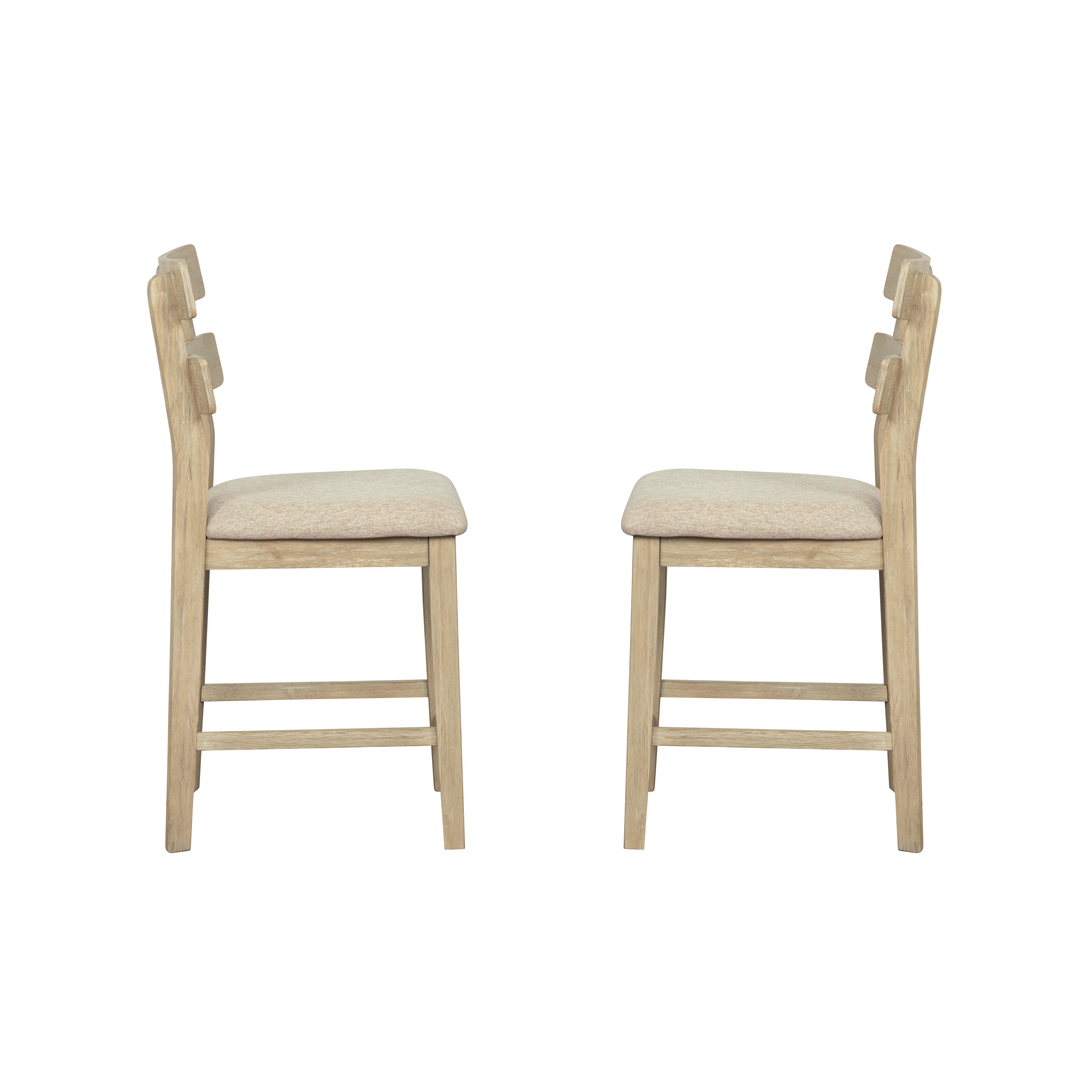 Linon Devin Counter Height Bar Stool (Set of 2), Natural, large