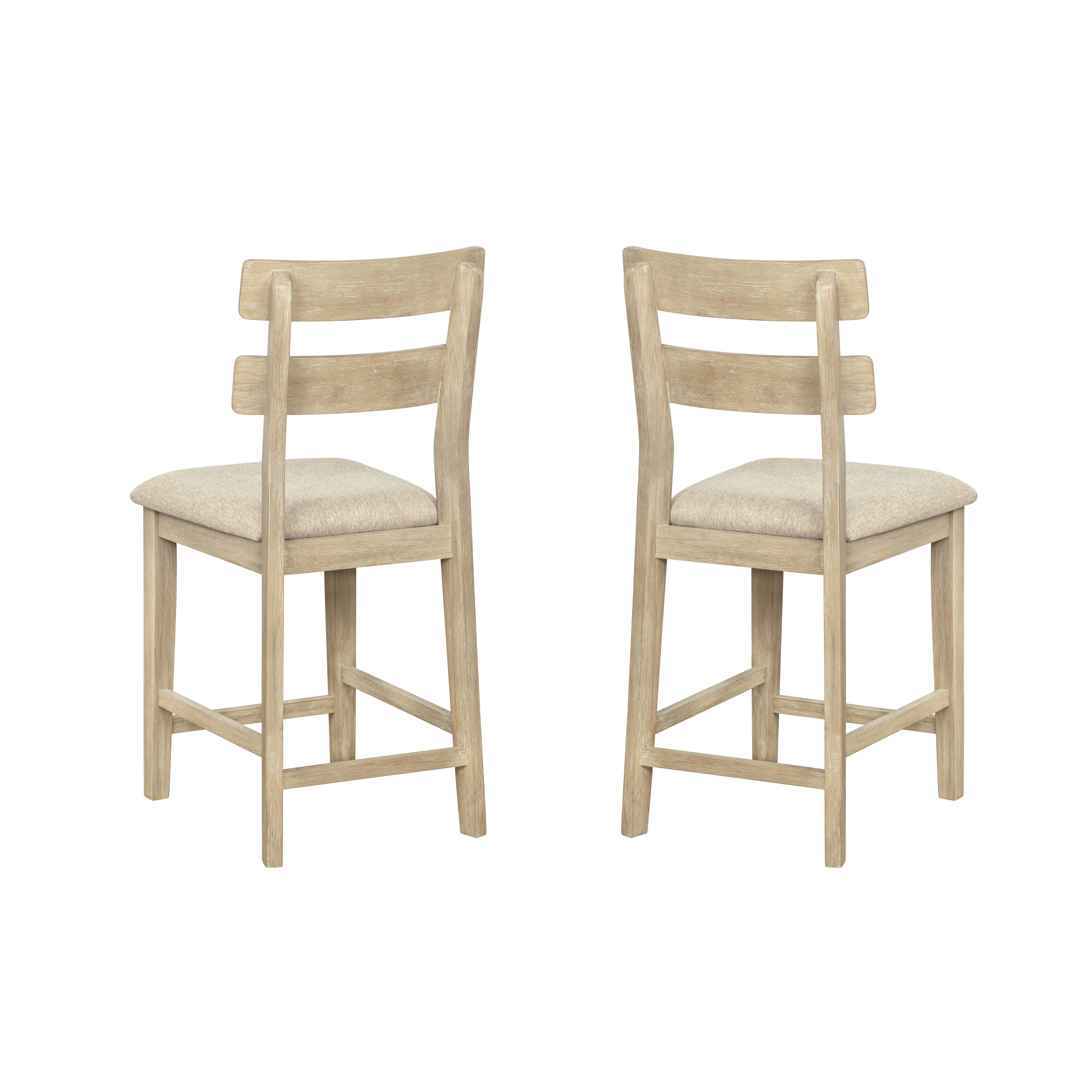 Linon Devin Counter Height Bar Stool (Set of 2), Natural, large