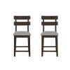 Linon Devin Counter Height Bar Stool (Set of 2), Brown, large