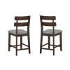Linon Devin Counter Height Bar Stool (Set of 2), Brown, large