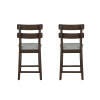 Linon Devin Counter Height Bar Stool (Set of 2), Brown, large