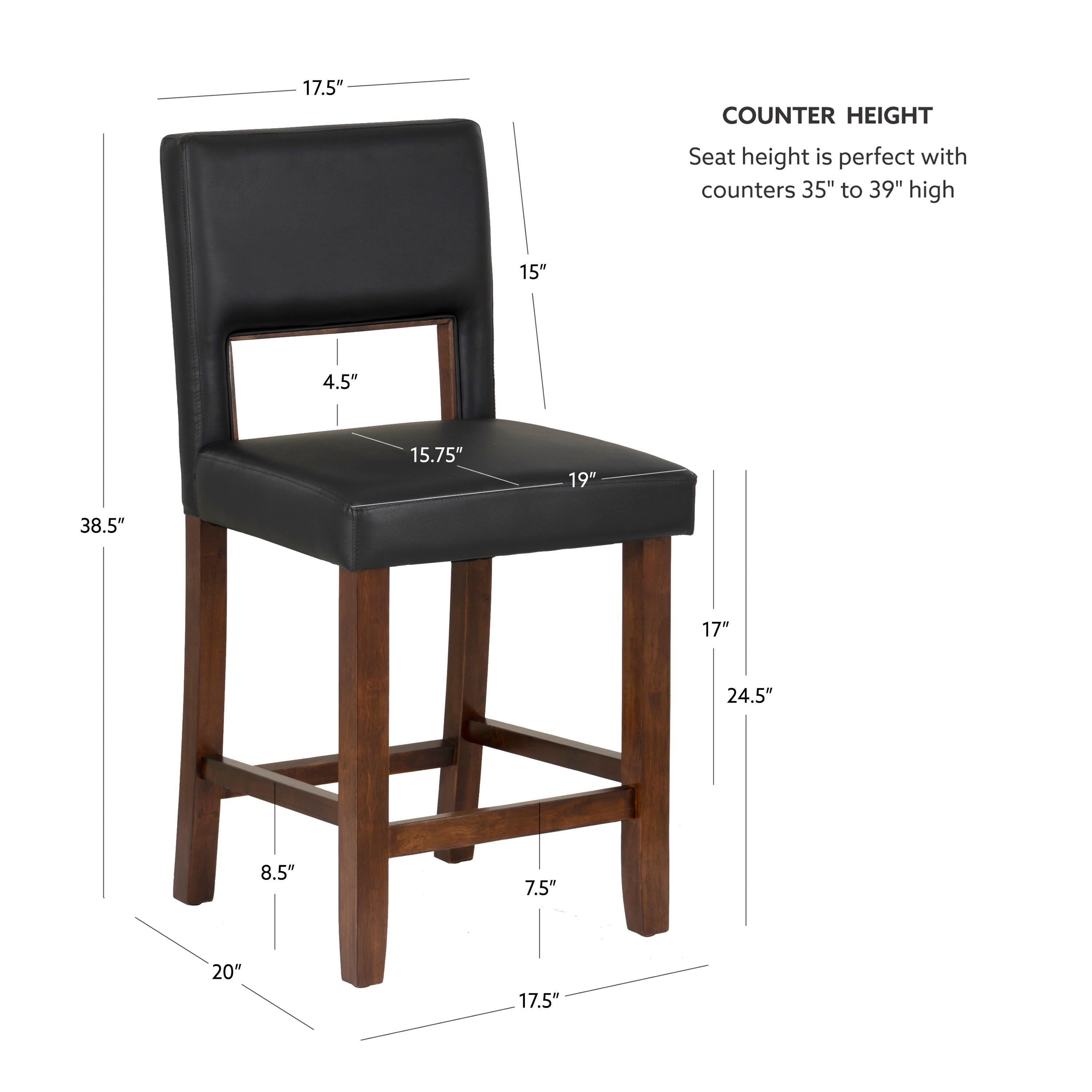 Linon Vega Counter Height Bar Stool, , large