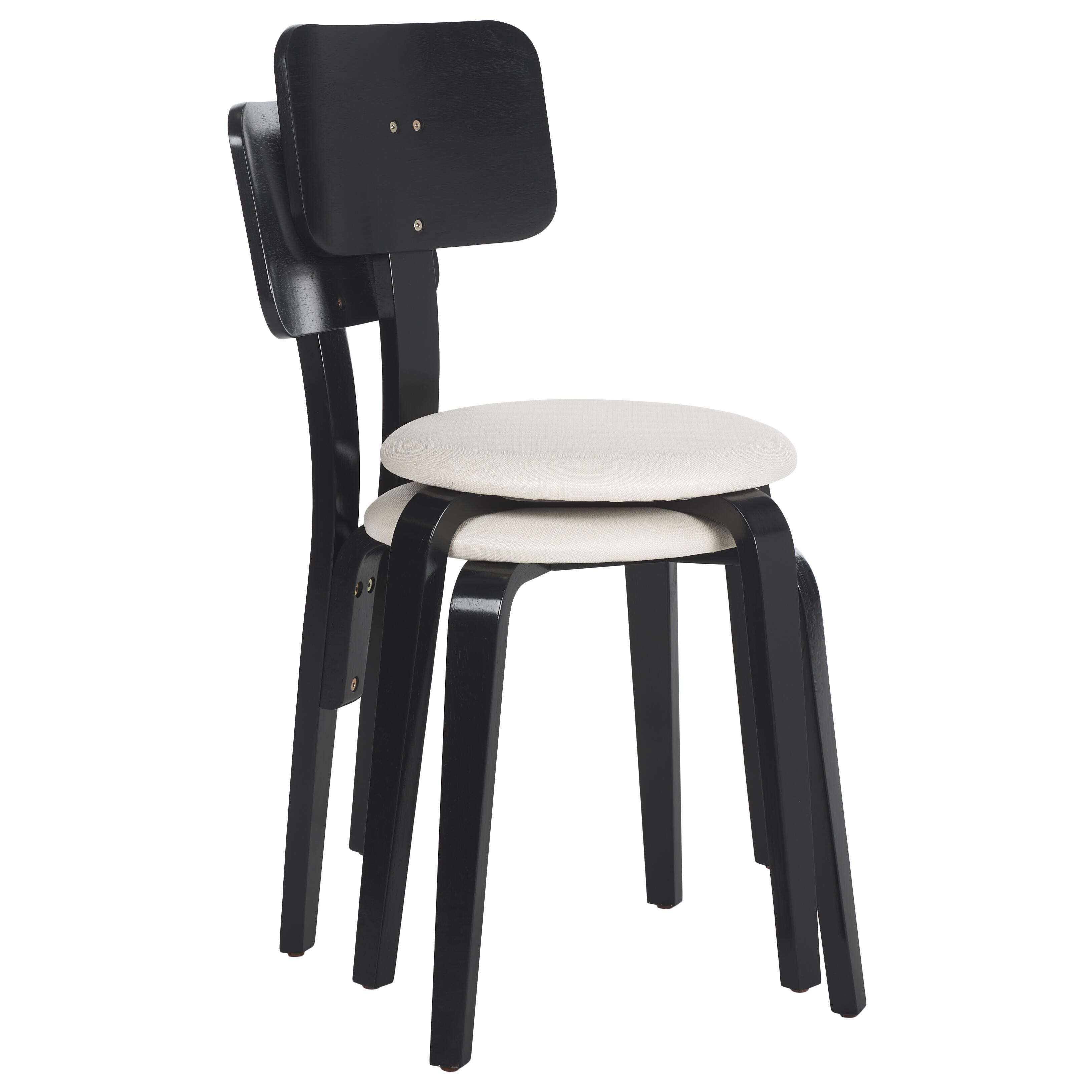 Safavieh Jo Dining Chair (Set of 2), Black/Creme, large