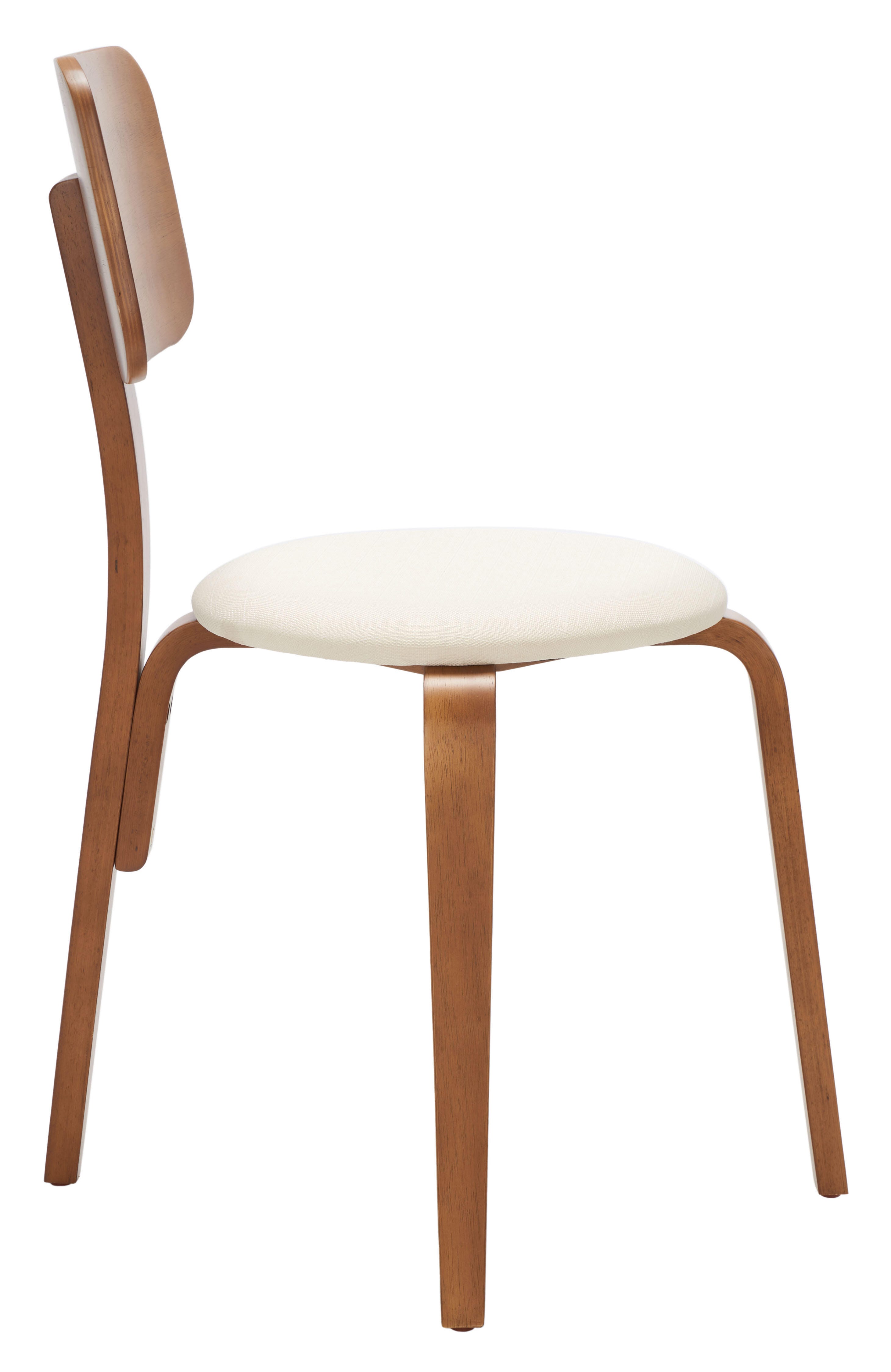 Safavieh Jo Dining Chair (Set of 2), Walnut/Cream, large