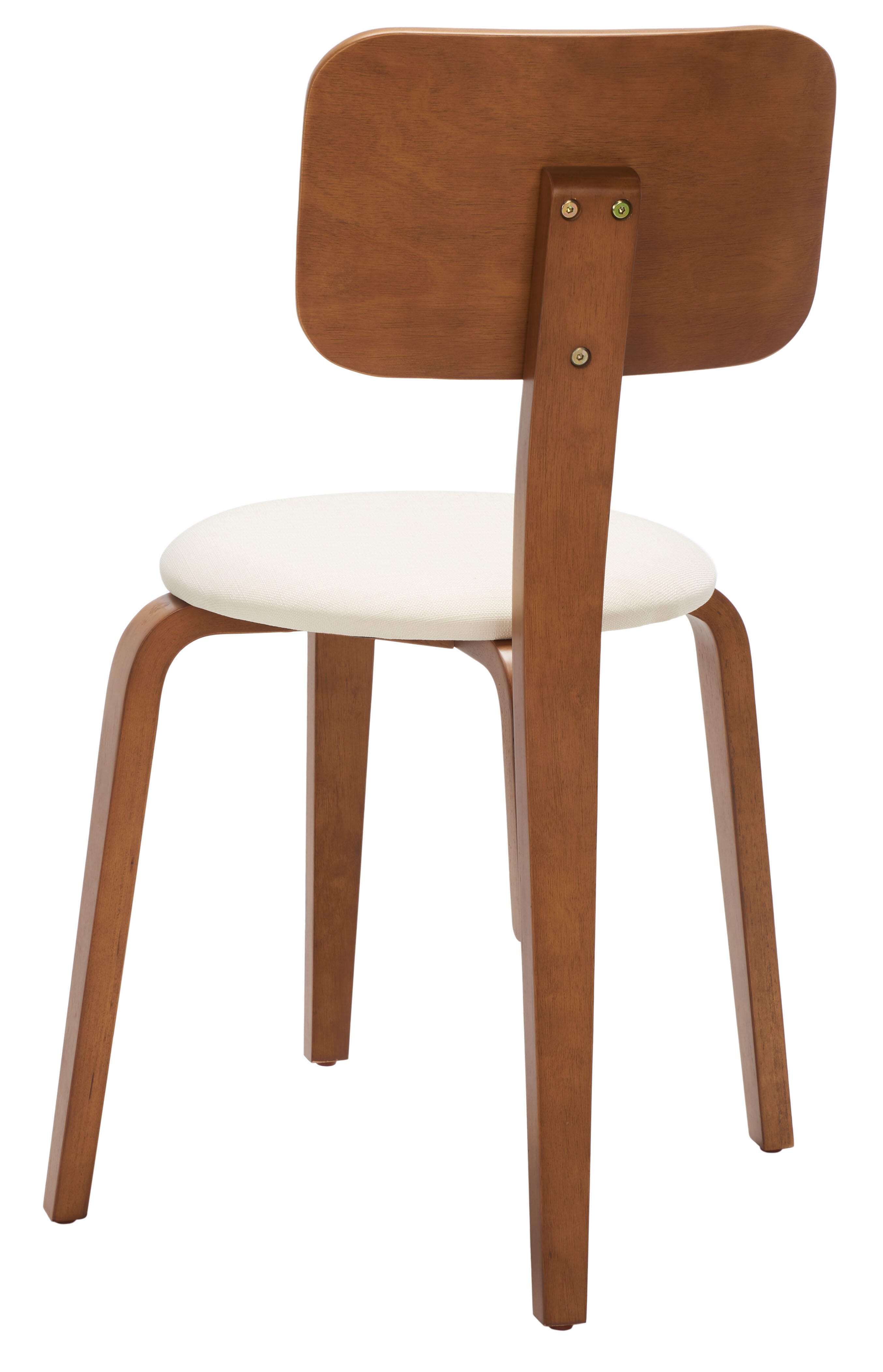 Safavieh Jo Dining Chair (Set of 2), Walnut/Cream, large