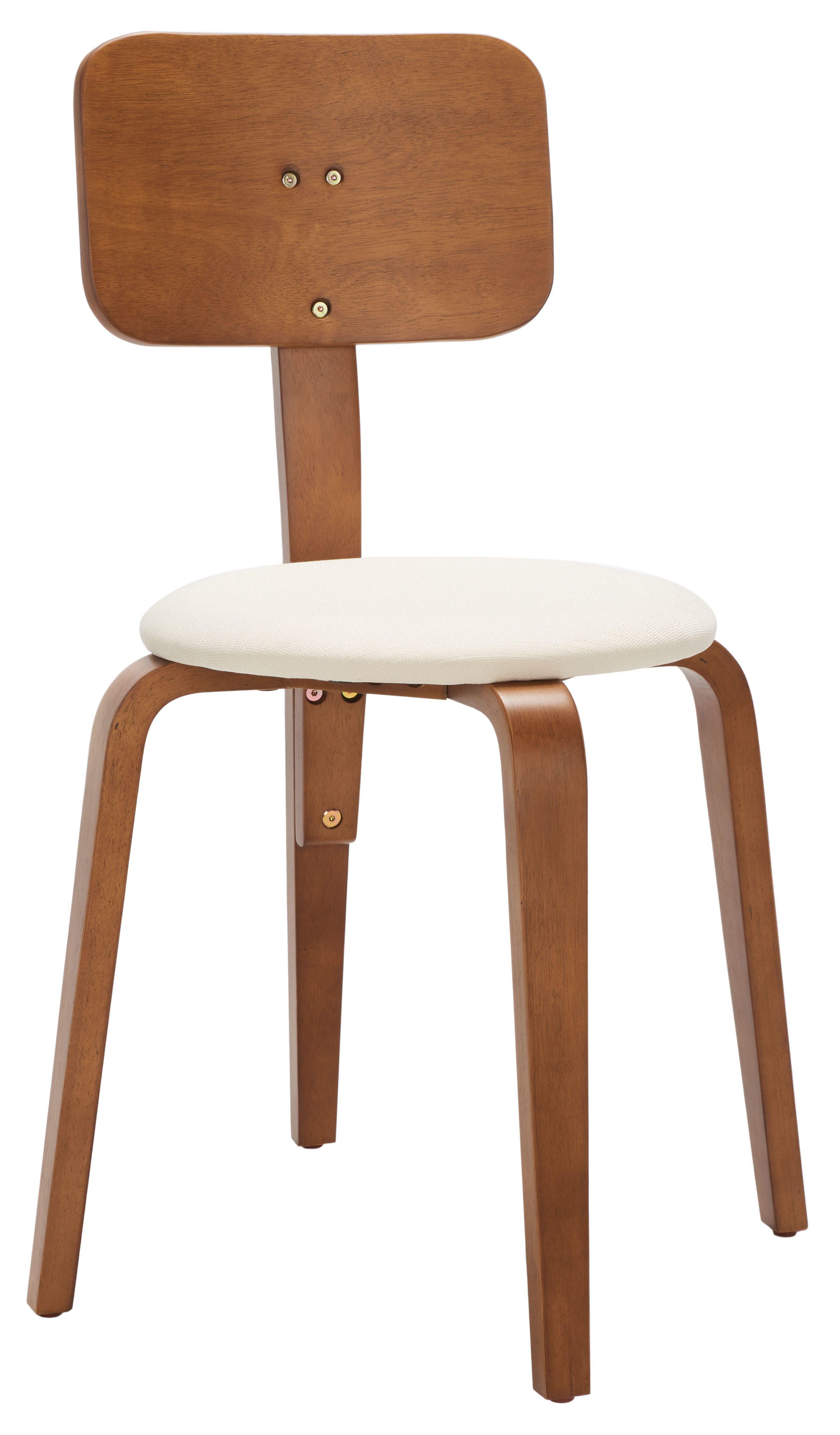 Safavieh Jo Dining Chair (Set of 2), Walnut/Cream, large