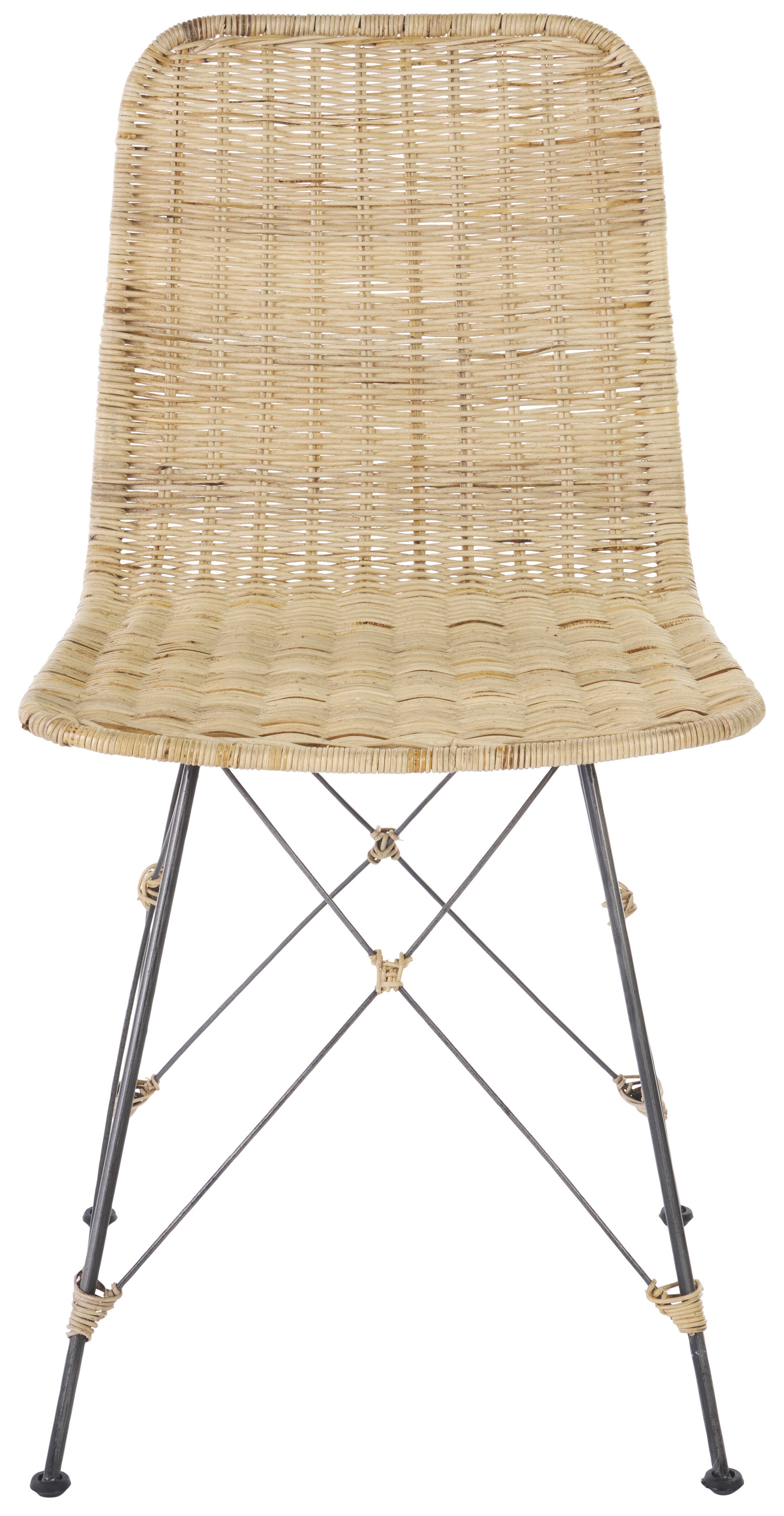 Safavieh Minerva Dining Chair (Set of 2), Light Natural/Black, large