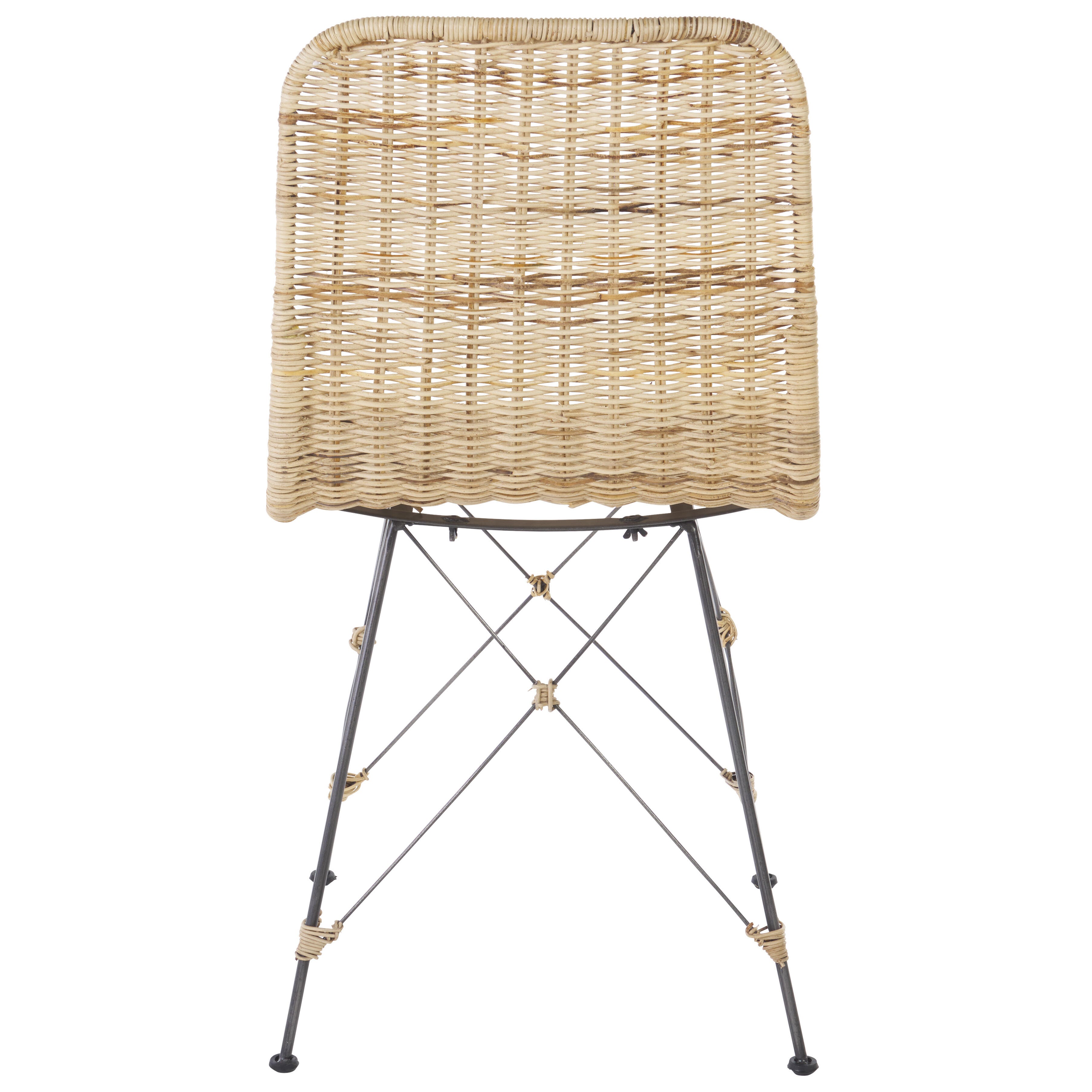 Safavieh Minerva Dining Chair (Set of 2), Light Natural/Black, large