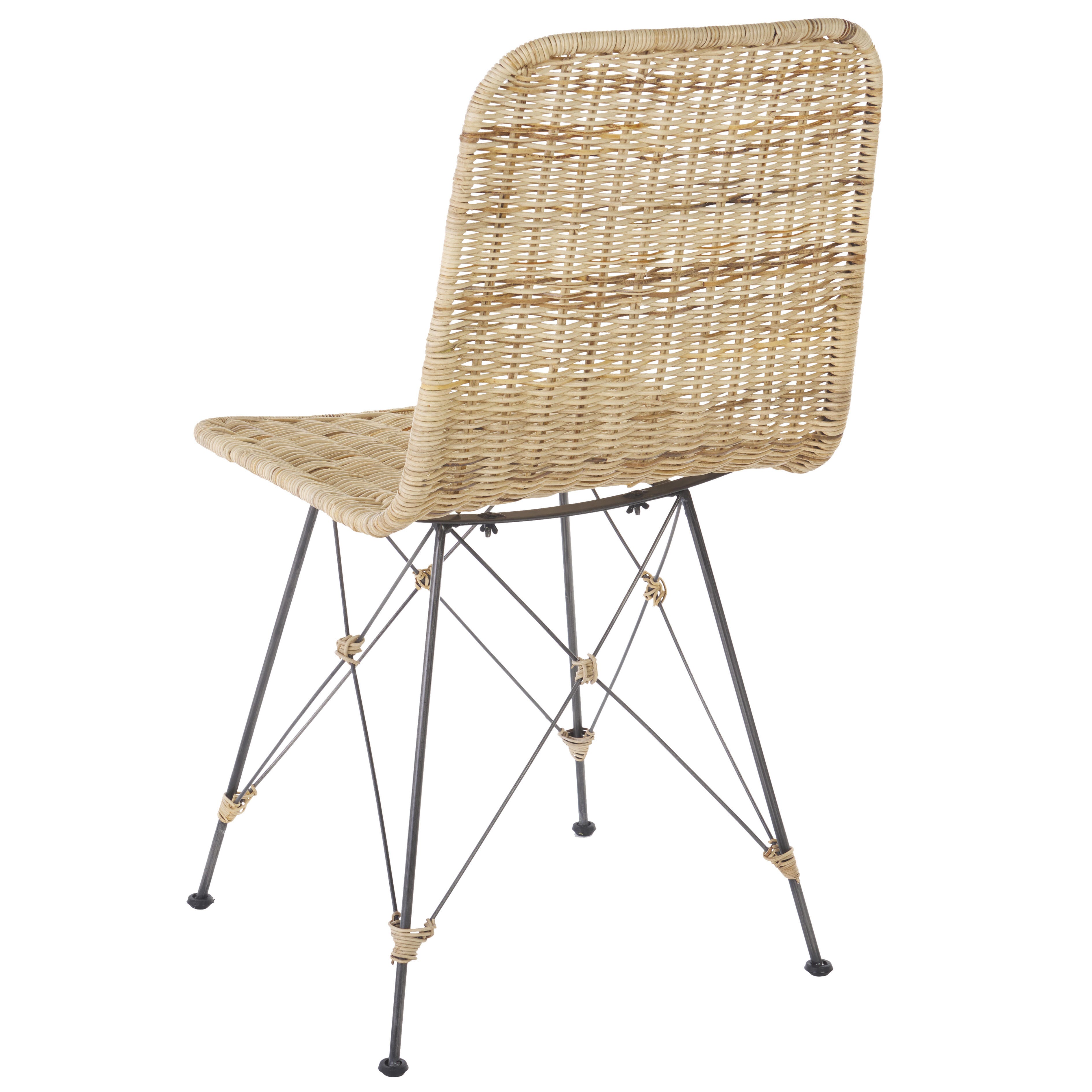 Safavieh Minerva Dining Chair (Set of 2), Light Natural/Black, large