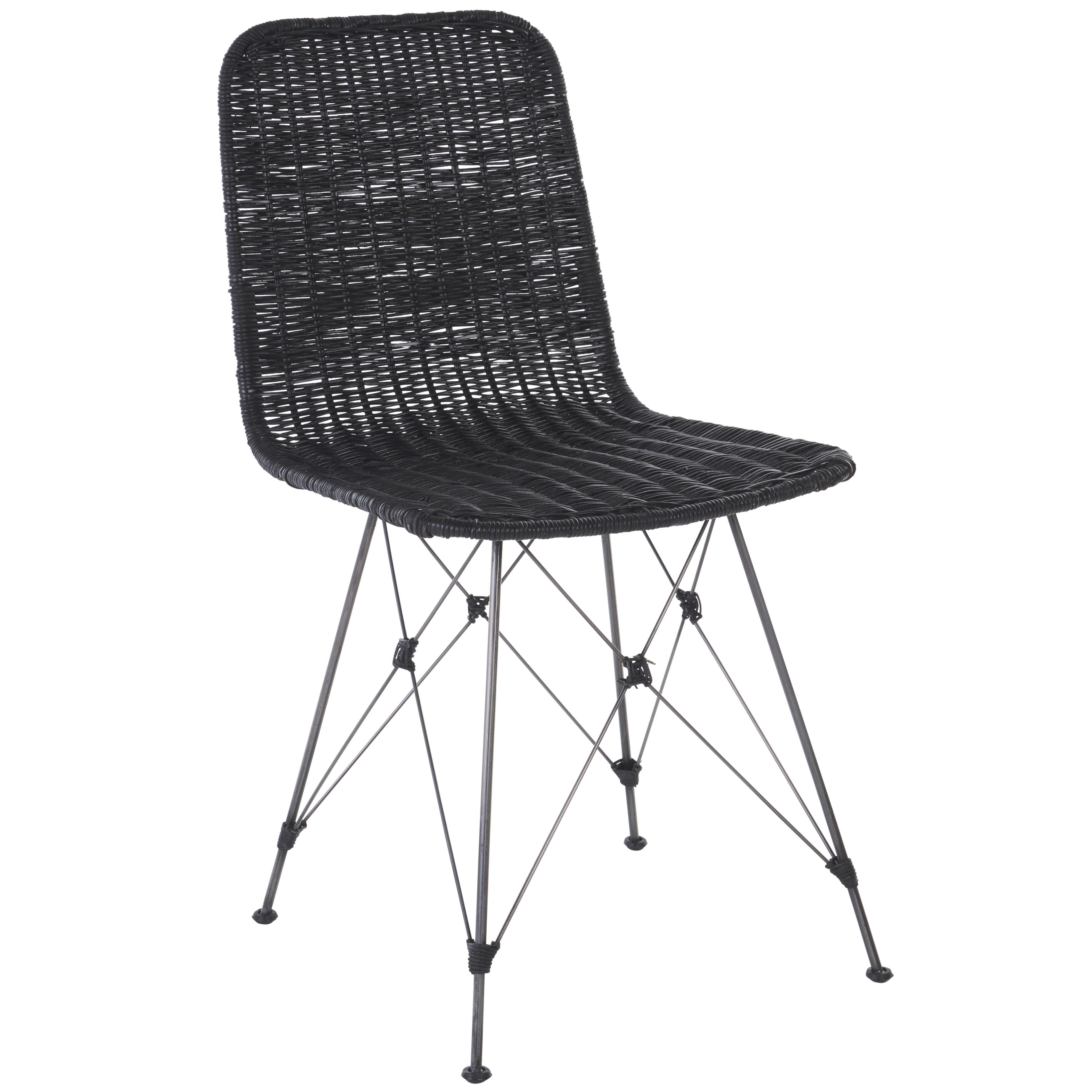 Safavieh Minerva Dining Chair (Set of 2), Black/Black, large