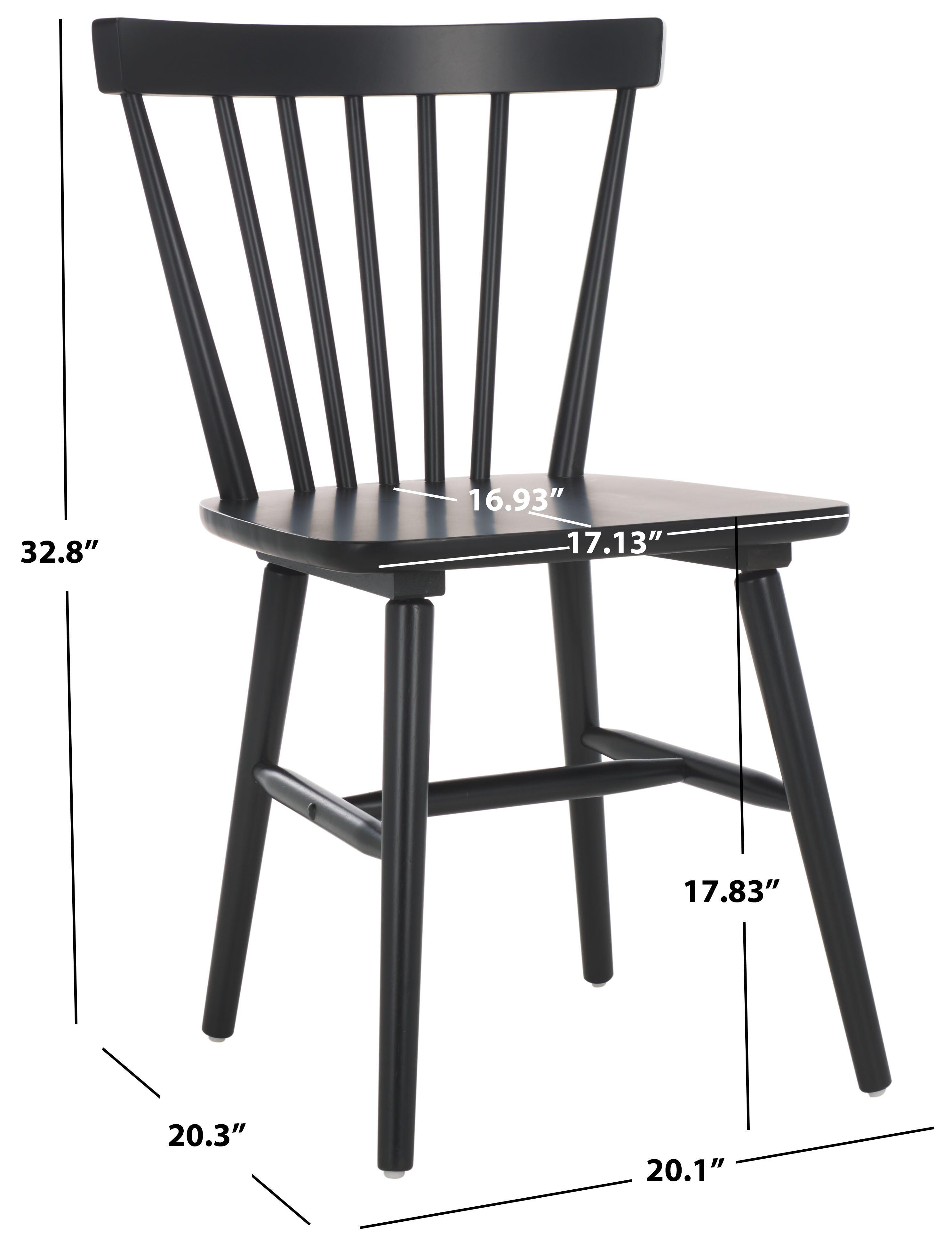 Safavieh Winona Dining Chair (Set of 2), Matte Black, large