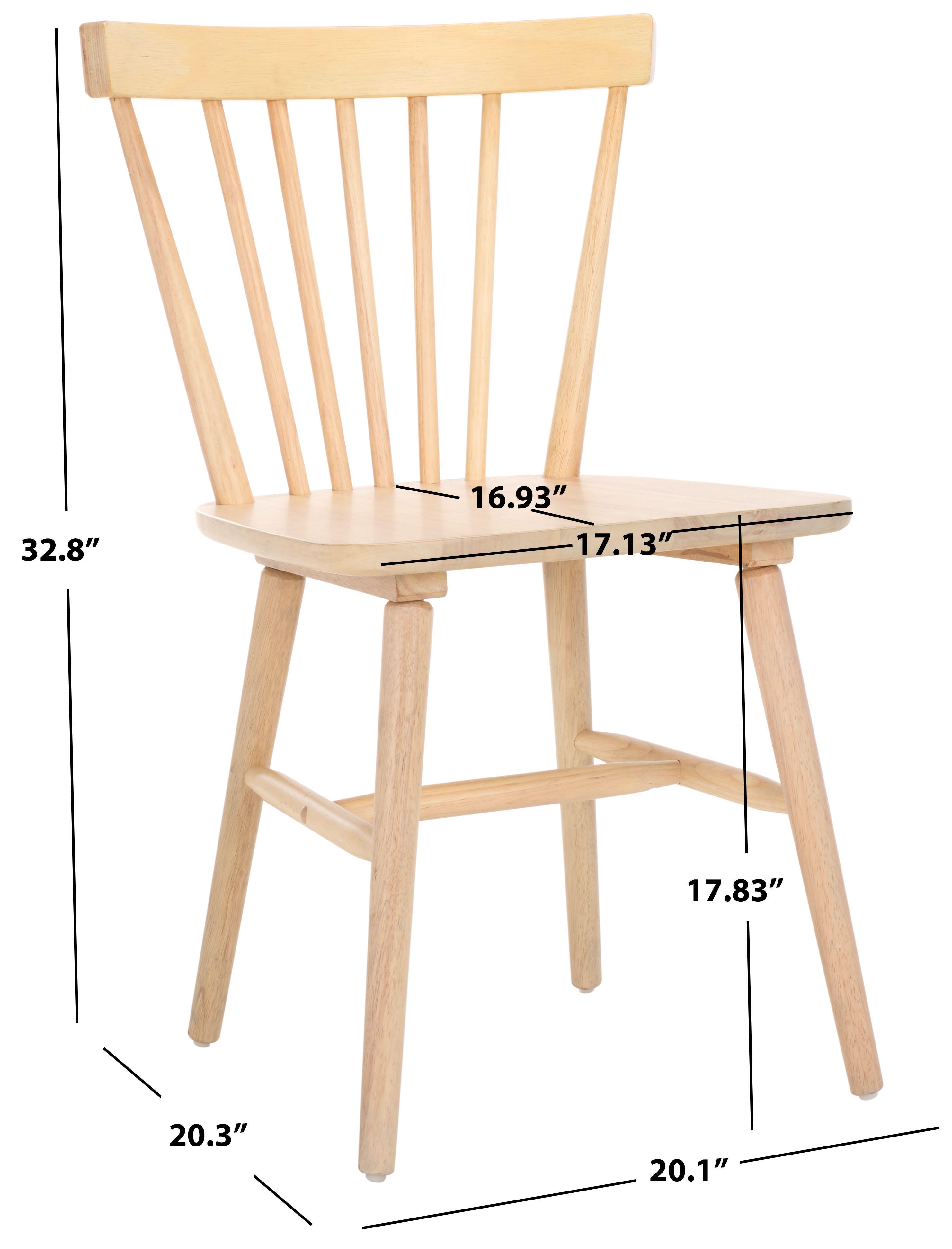 Safavieh Winona Dining Chair (Set of 2), White Washed, large
