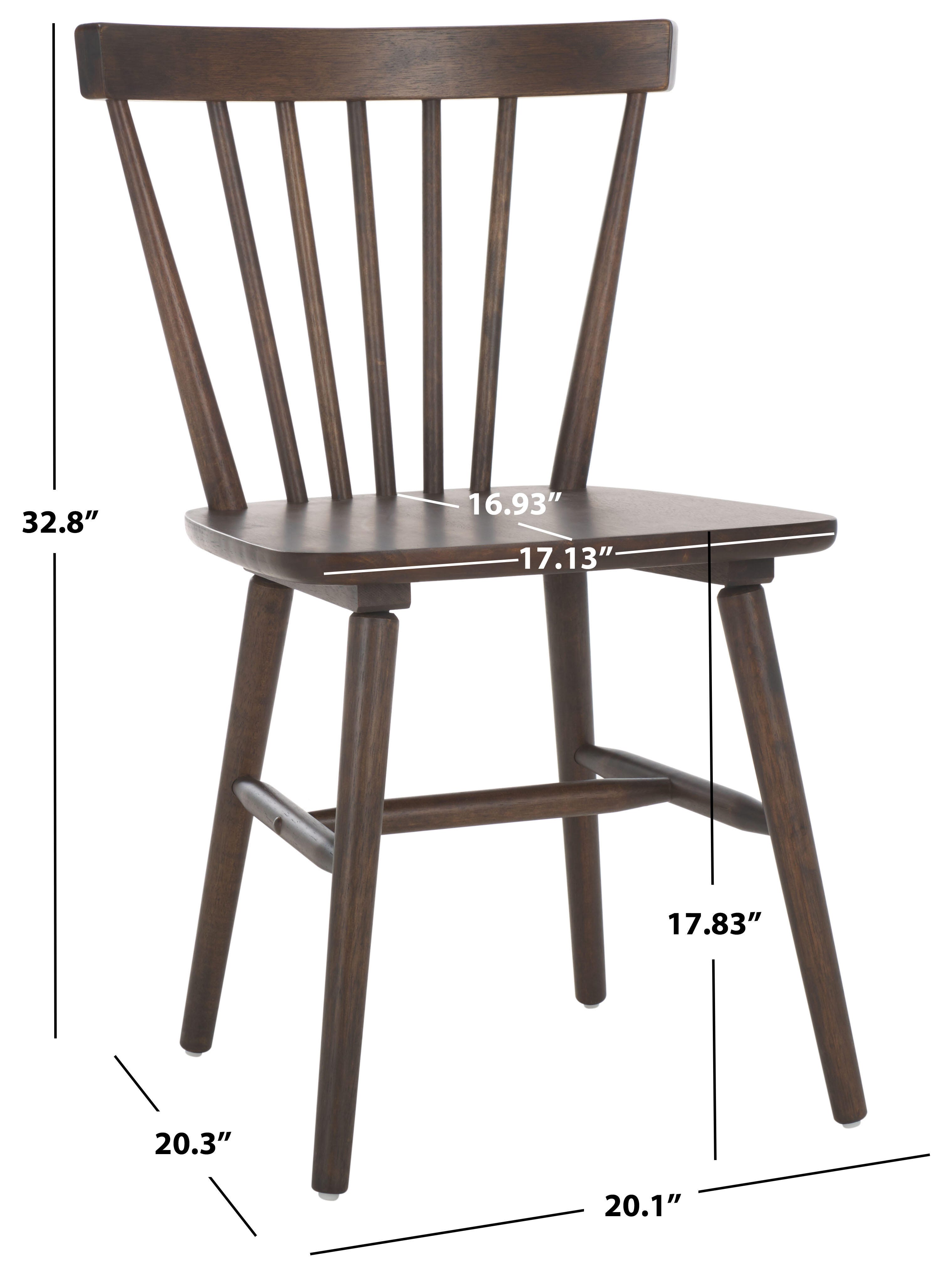 Safavieh Winona Dining Chair (Set of 2), Dark Walnut, large