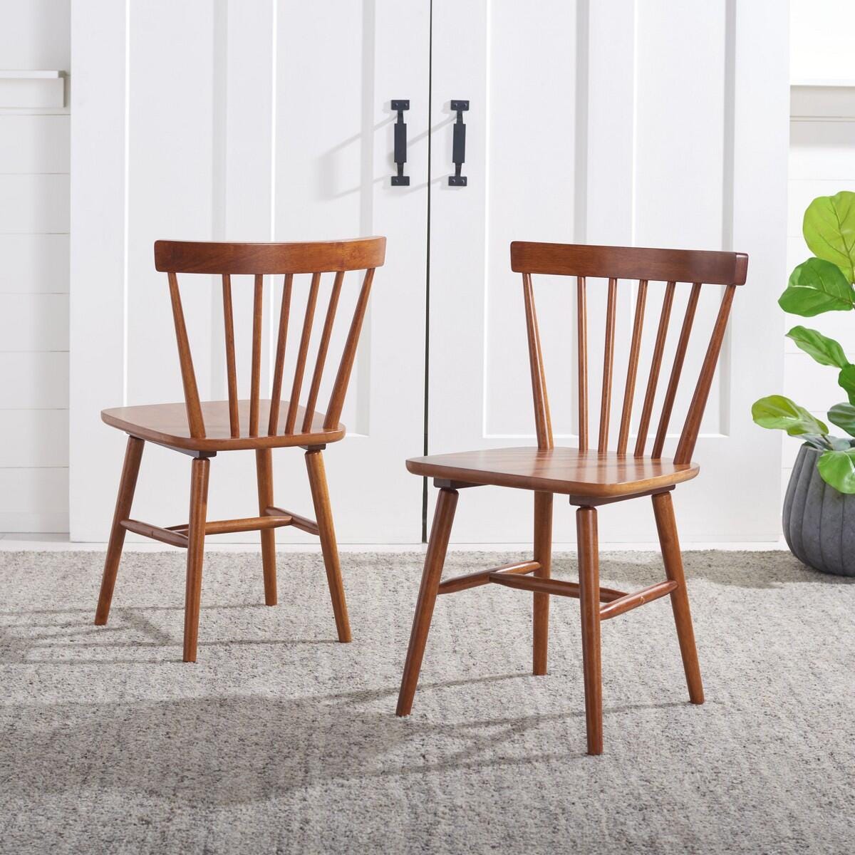 Safavieh Winona Dining Chair (Set of 2), Walnut, large