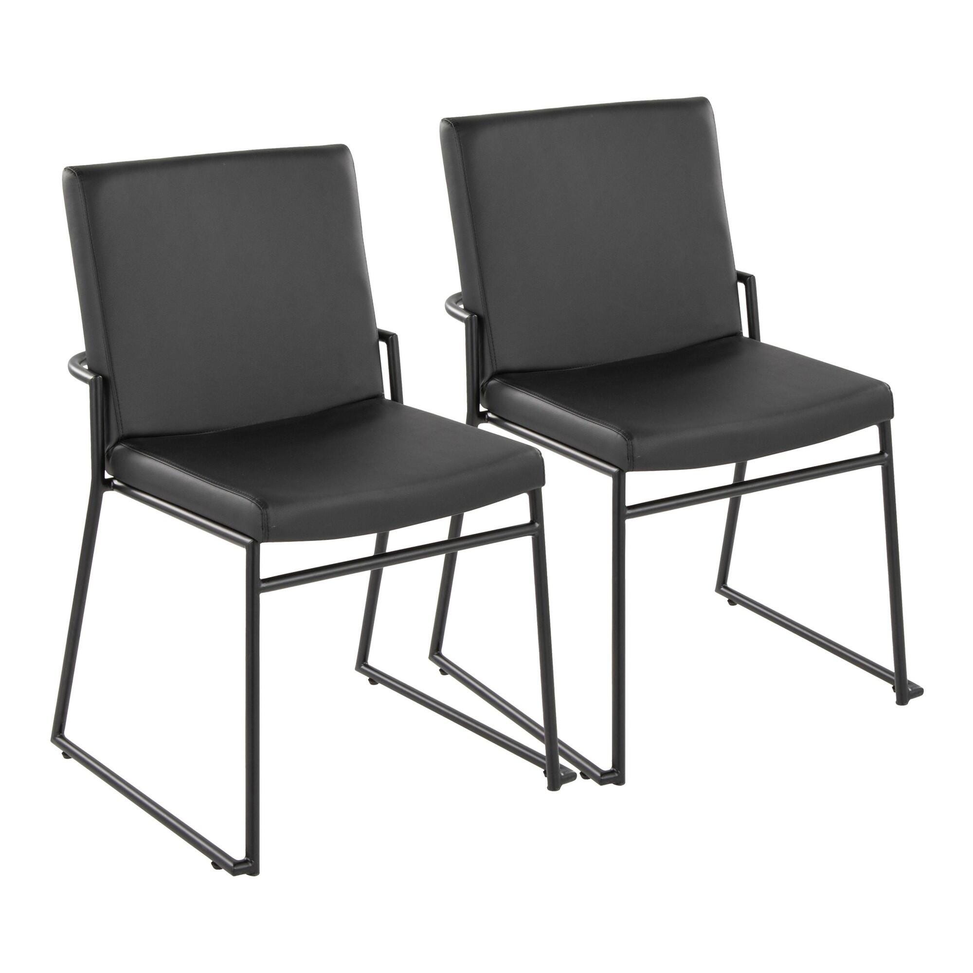 LumiSource Dutchess Dining Chair (Set of 2), Black, large