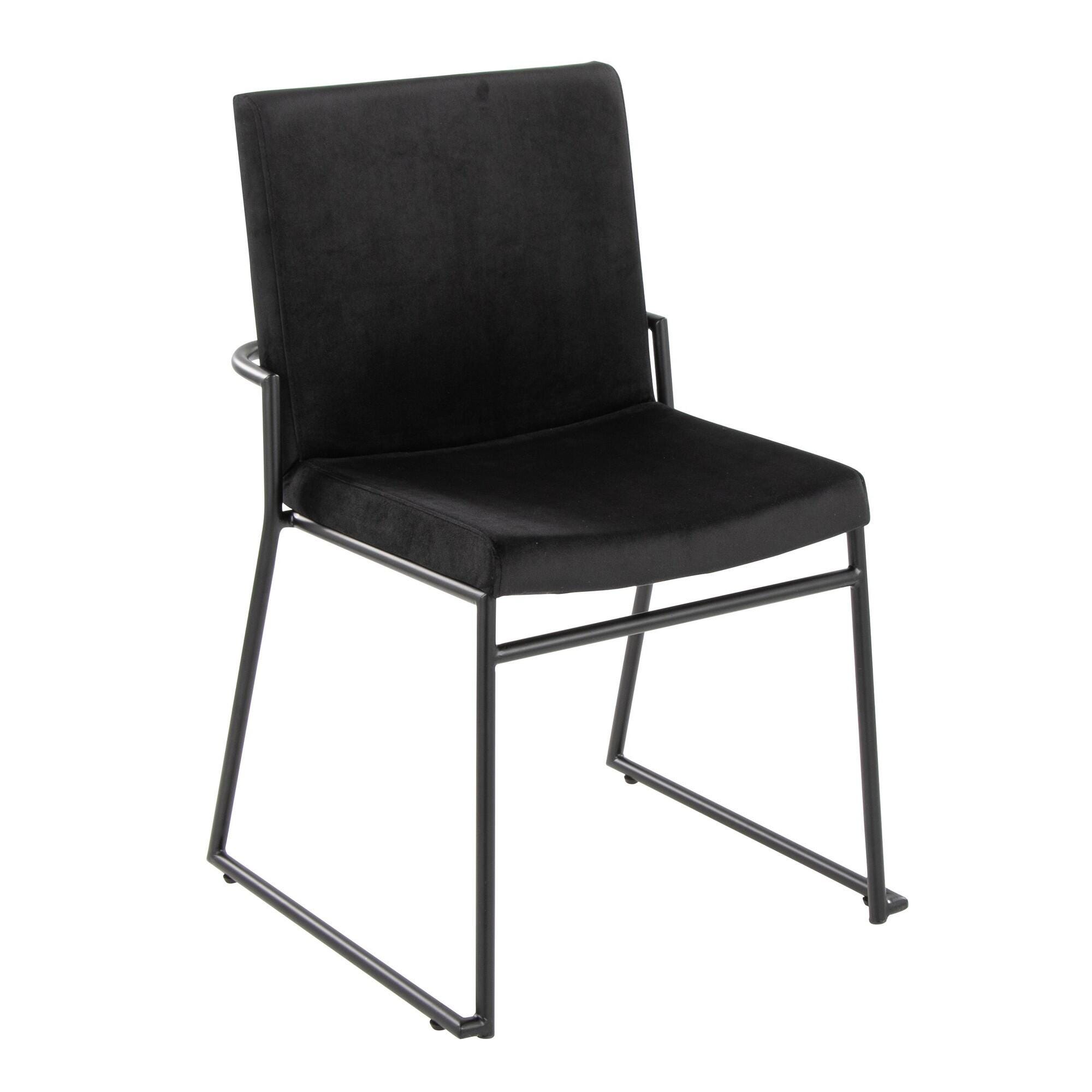 LumiSource Dutchess Dining Chair (Set of 2), Black/Gray, large