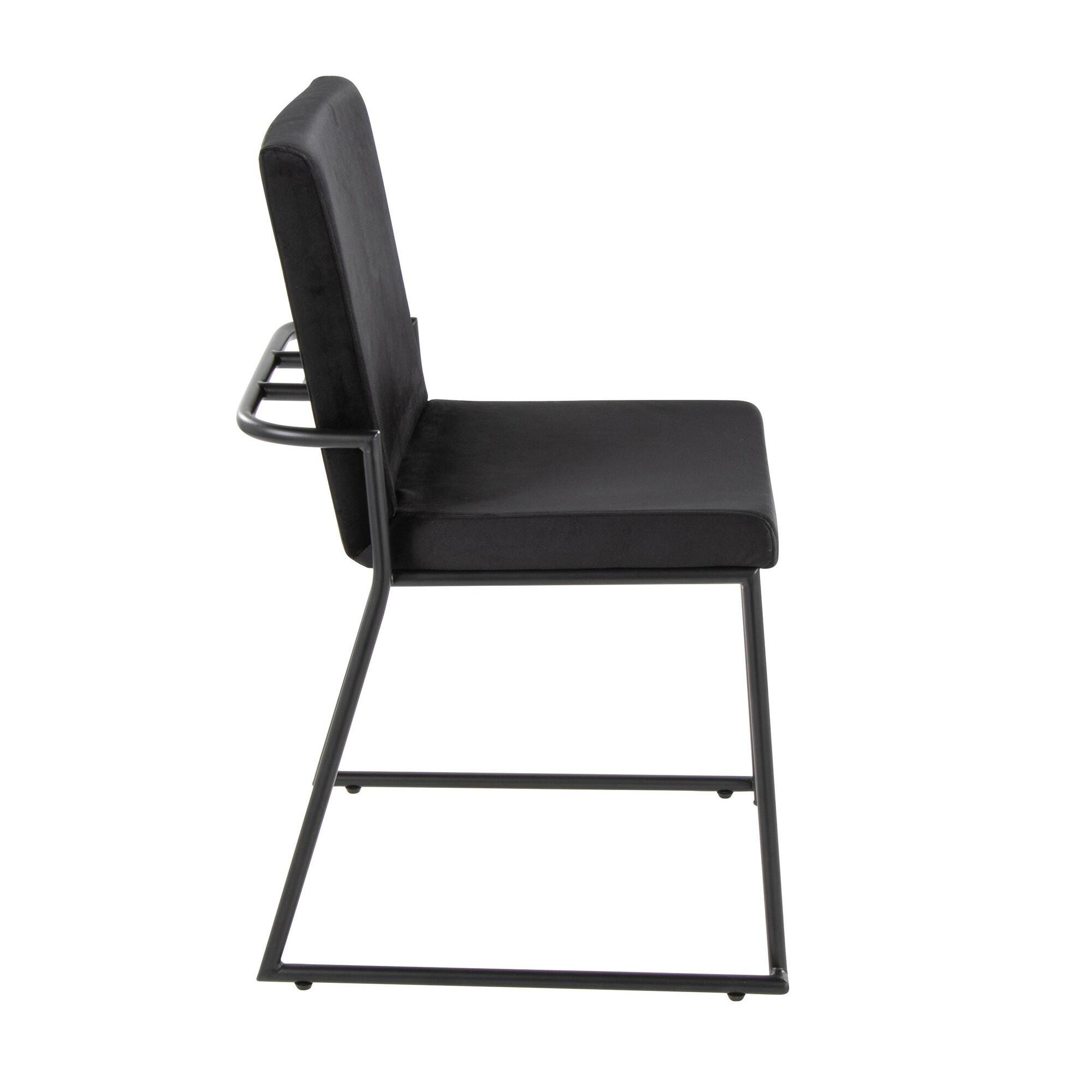 LumiSource Dutchess Dining Chair (Set of 2), Black/Gray, large