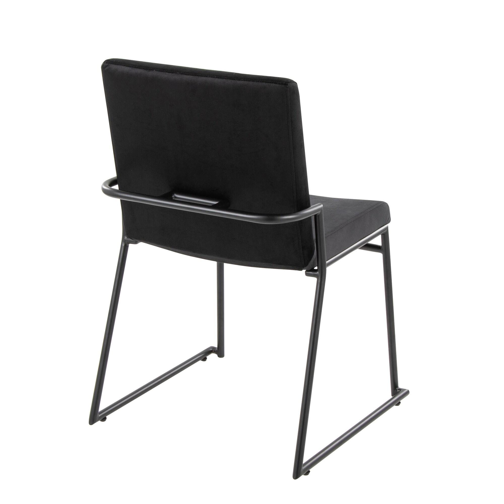 LumiSource Dutchess Dining Chair (Set of 2), Black/Gray, large