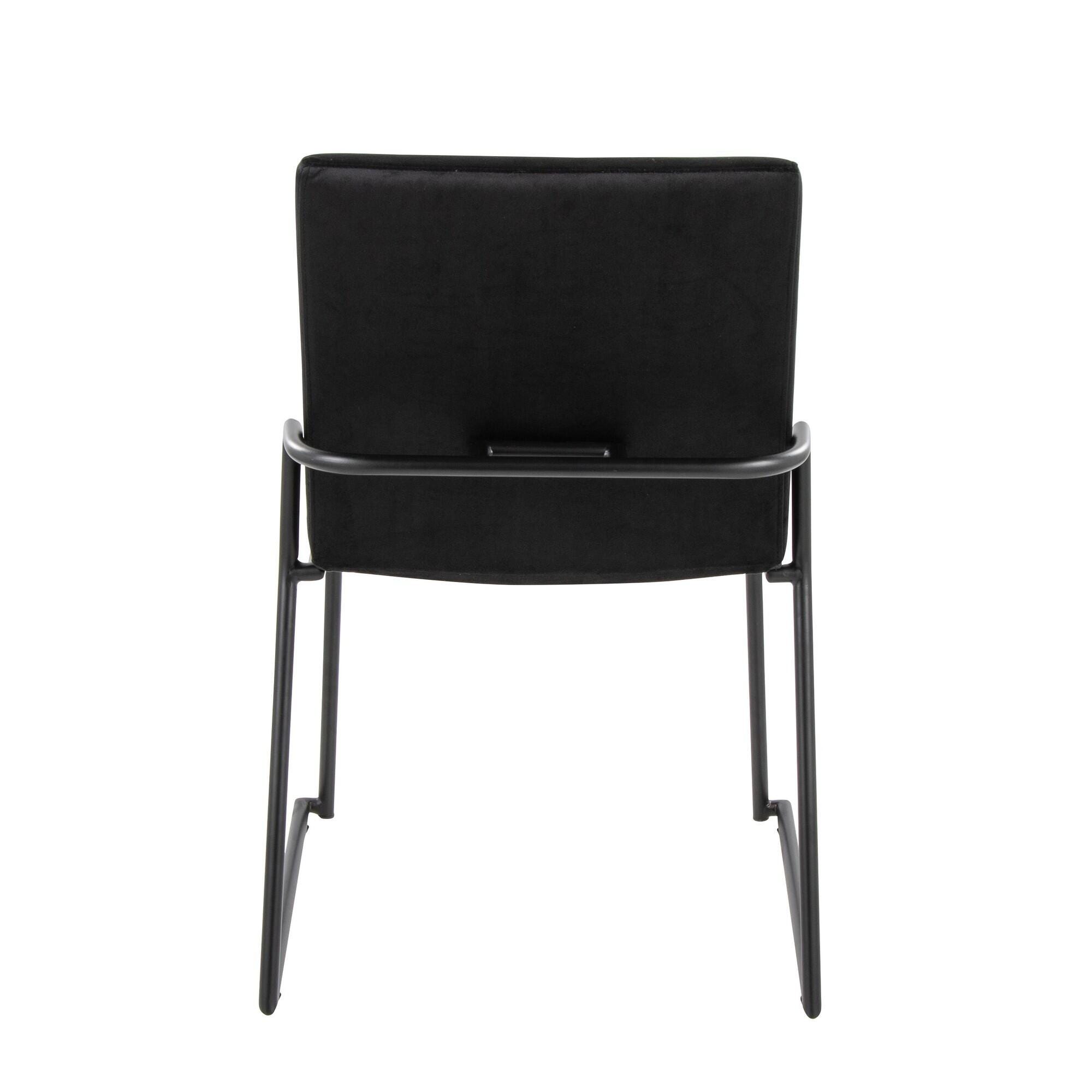 LumiSource Dutchess Dining Chair (Set of 2), Black/Gray, large