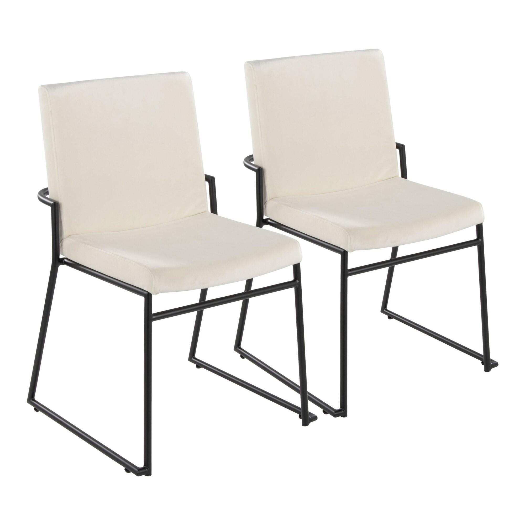 LumiSource Dutchess Dining Chair (Set of 2), Cream, large