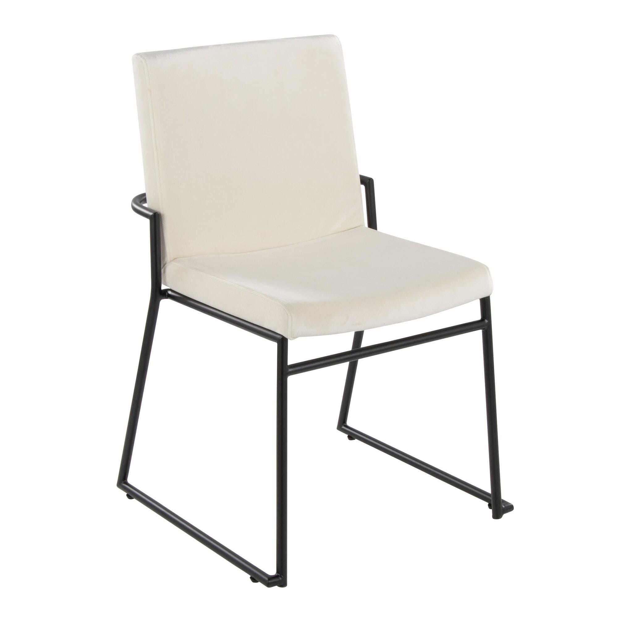 LumiSource Dutchess Dining Chair (Set of 2), Cream, large